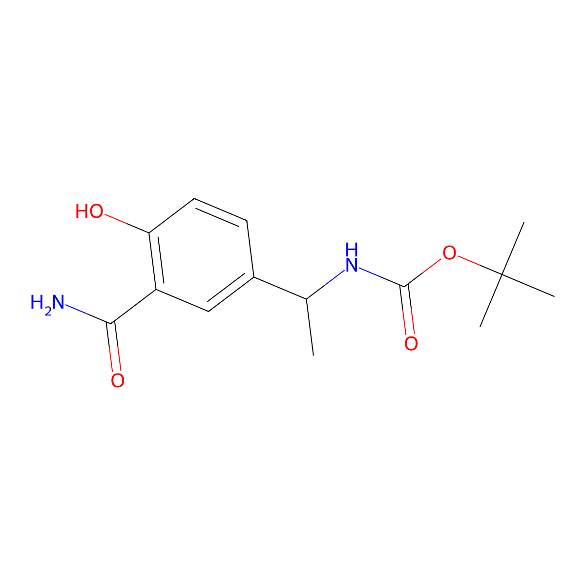 tert-butyl N-[1-(3-carbamoyl-4-hydroxyphenyl)ethyl]carbamate molecular structure, CAS 2770529-53-6