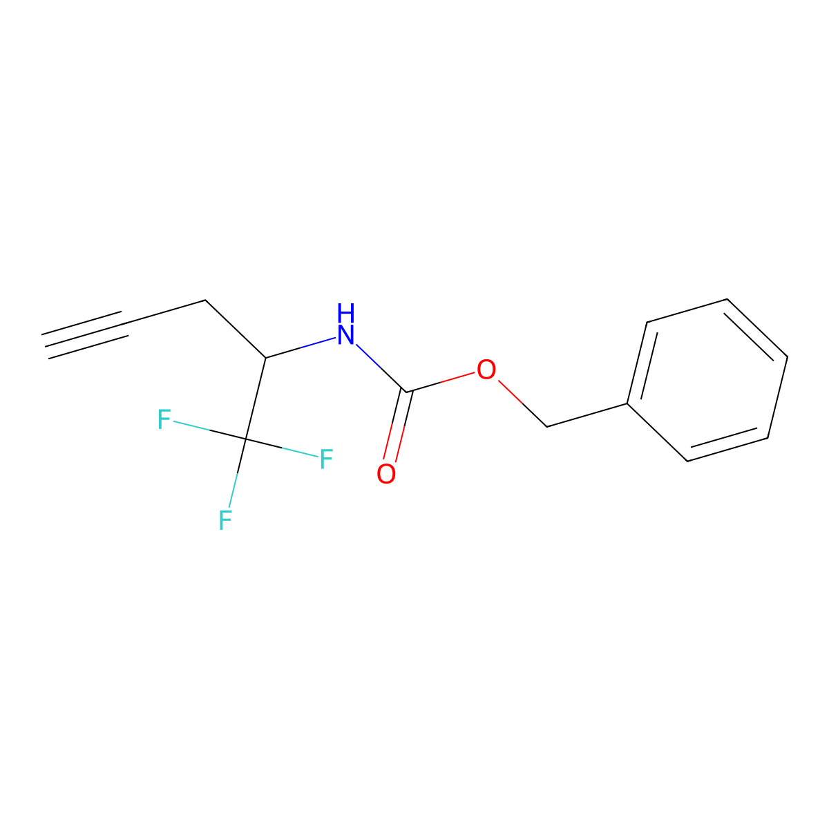 benzyl N-(1,1,1-trifluoropent-4-yn-2-yl)carbamate molecular structure, CAS 2770529-56-9