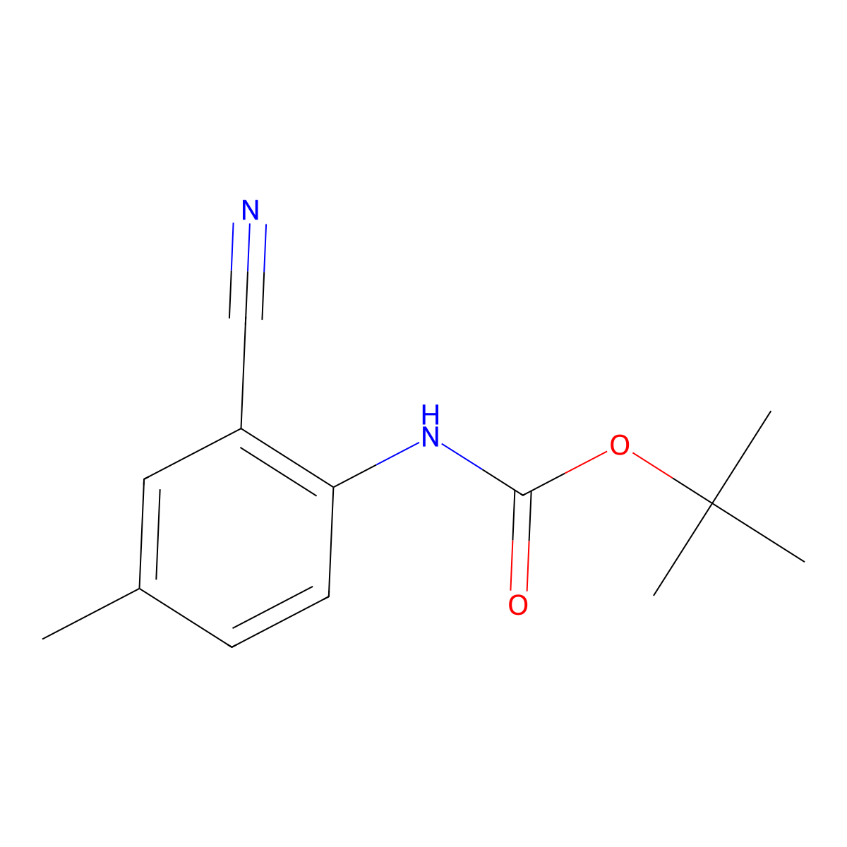 tert-butyl N-(2-cyano-4-methylphenyl)carbamate molecular structure, CAS 2770529-76-3