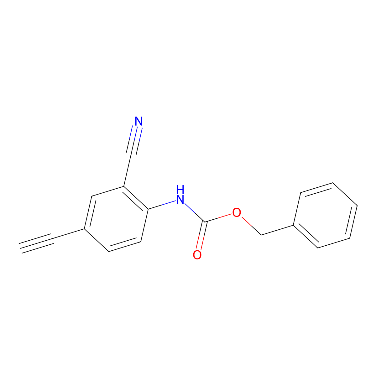 benzyl N-(2-cyano-4-ethynylphenyl)carbamate molecular structure, CAS 2770529-85-4