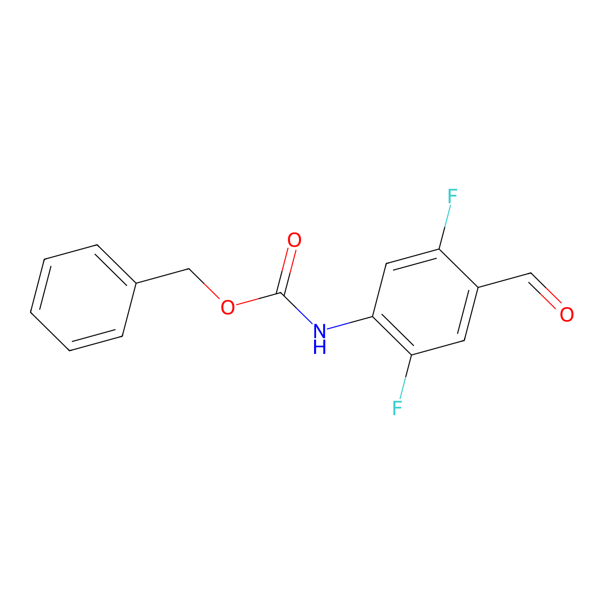 benzyl N-(2,5-difluoro-4-formylphenyl)carbamate molecular structure, CAS 2770529-93-4