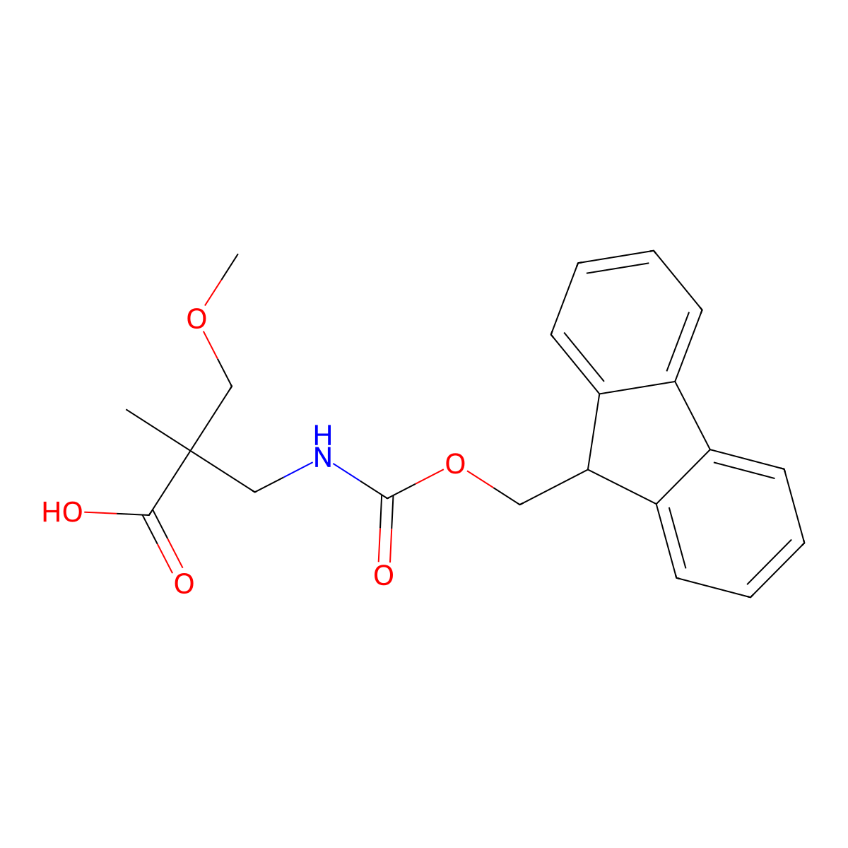 2-[({[(9H-fluoren-9-yl)methoxy]carbonyl}amino)methyl]-3-methoxy-2-methylpropanoic acid molecular structure, CAS 2770529-94-5