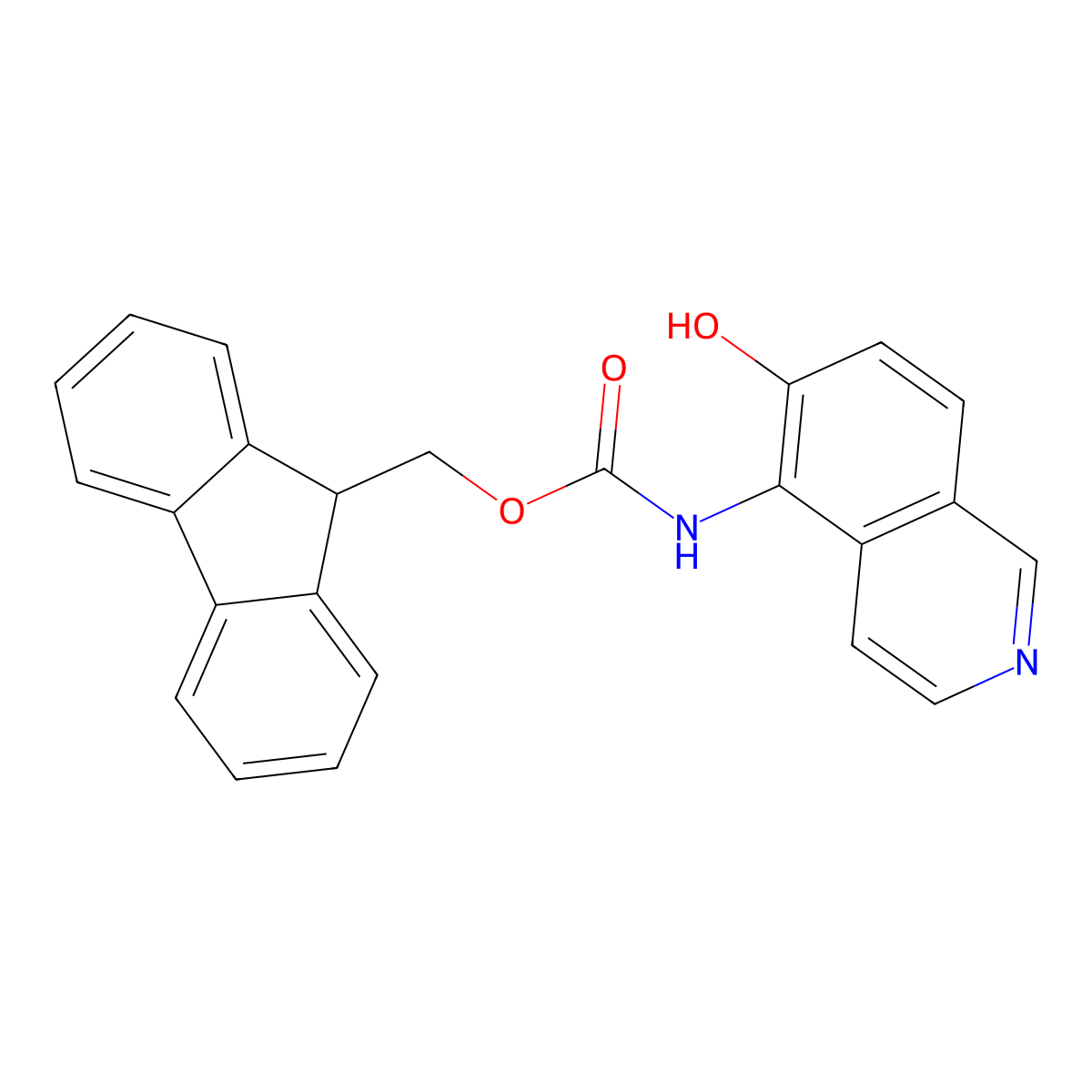 (9H-fluoren-9-yl)methyl N-(6-hydroxyisoquinolin-5-yl)carbamate molecular structure, CAS 2770530-09-9
