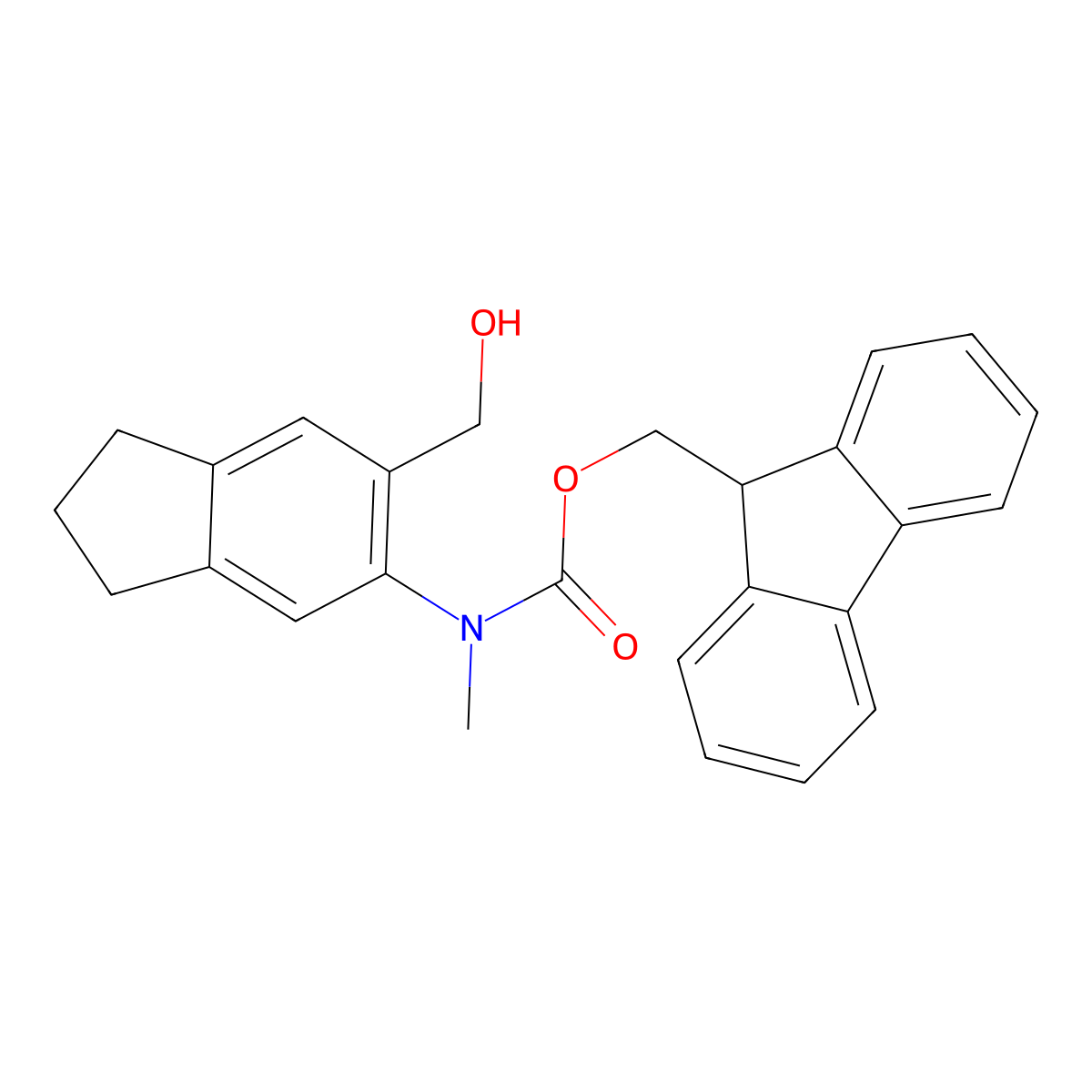(9H-fluoren-9-yl)methyl N-[6-(hydroxymethyl)-2,3-dihydro-1H-inden-5-yl]-N-methylcarbamate molecular structure, CAS 2770533-41-8