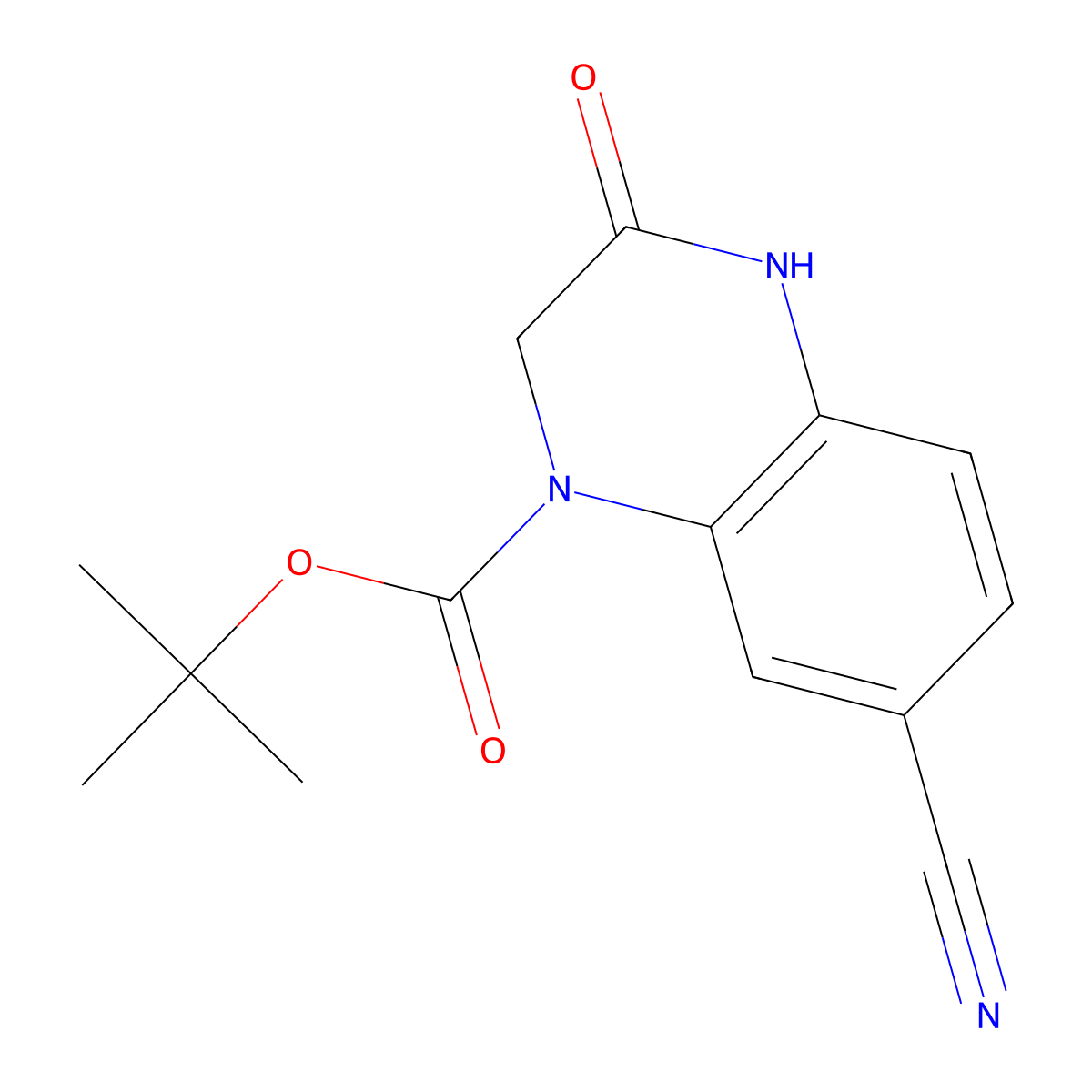 Tert-butyl 7-cyano-3-oxo-1,2,3,4-tetrahydroquinoxaline-1-carboxylate molecular structure, CAS 2770533-61-2