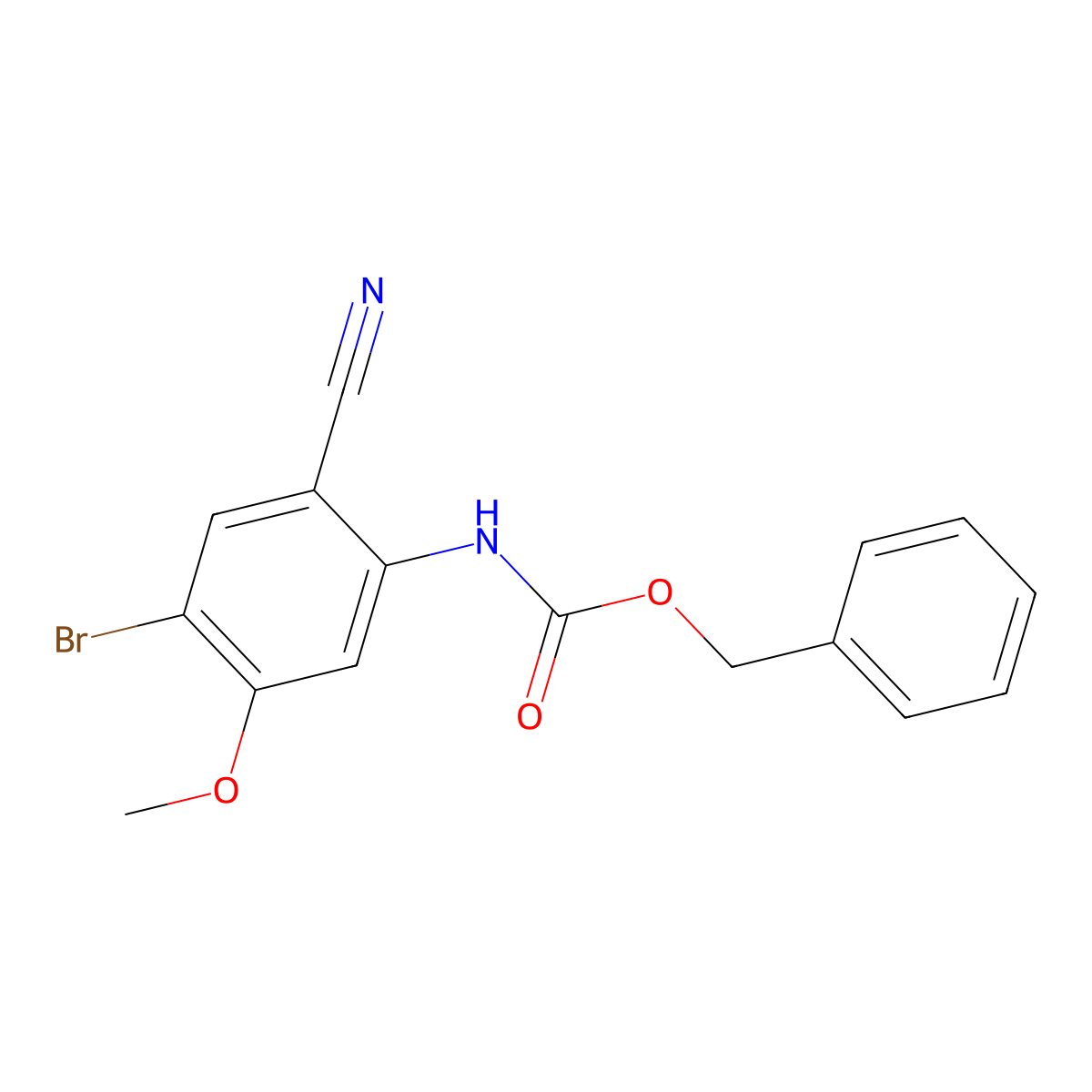 benzyl N-(4-bromo-2-cyano-5-methoxyphenyl)carbamate molecular structure, CAS 2770533-66-7