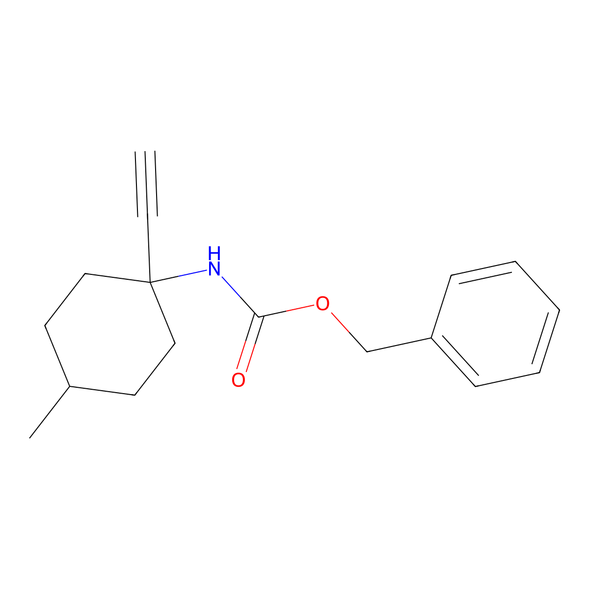 benzyl N-(1-ethynyl-4-methylcyclohexyl)carbamate molecular structure, CAS 2770533-79-2