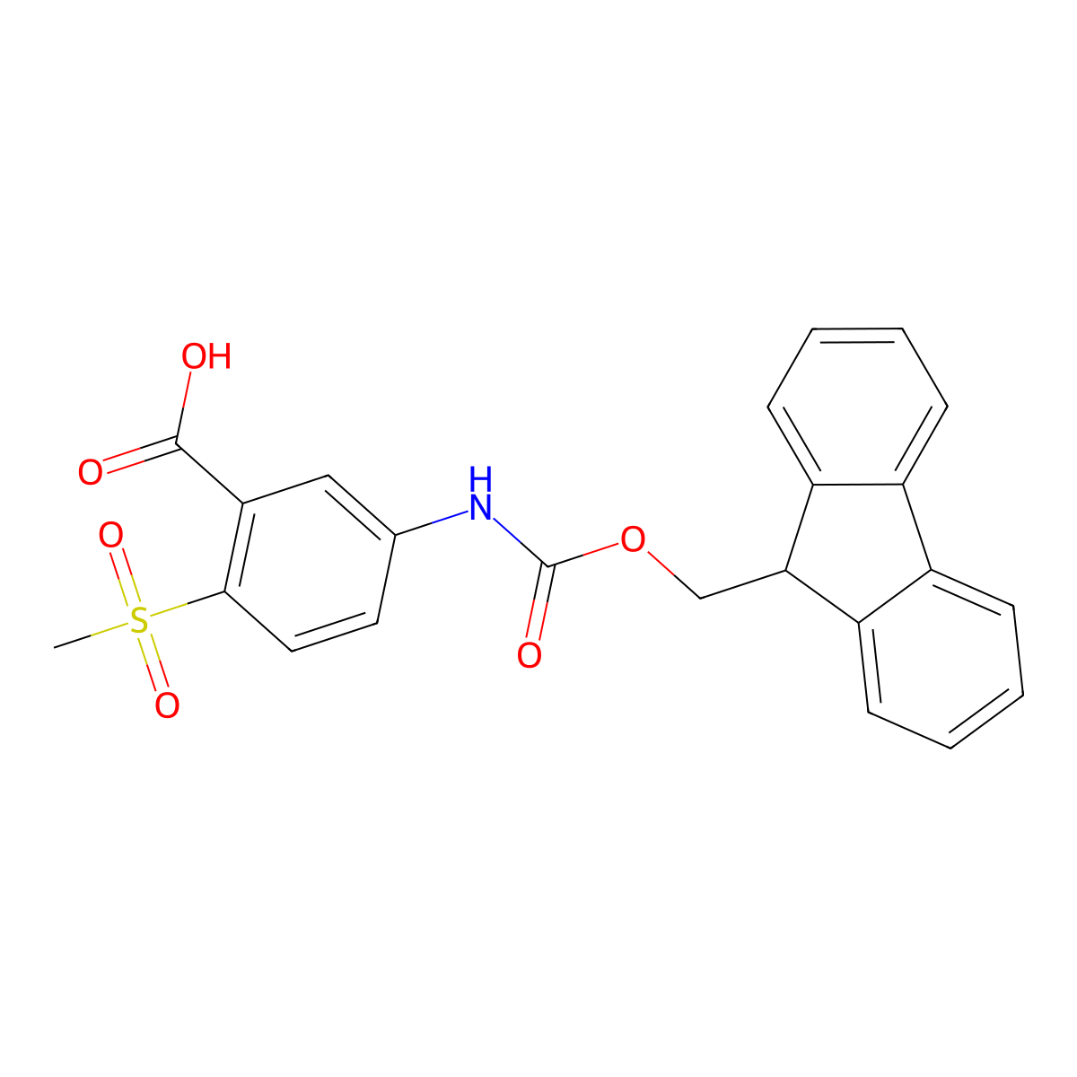 5-({[(9H-fluoren-9-yl)methoxy]carbonyl}amino)-2-methanesulfonylbenzoic acid molecular structure, CAS 2770533-82-7