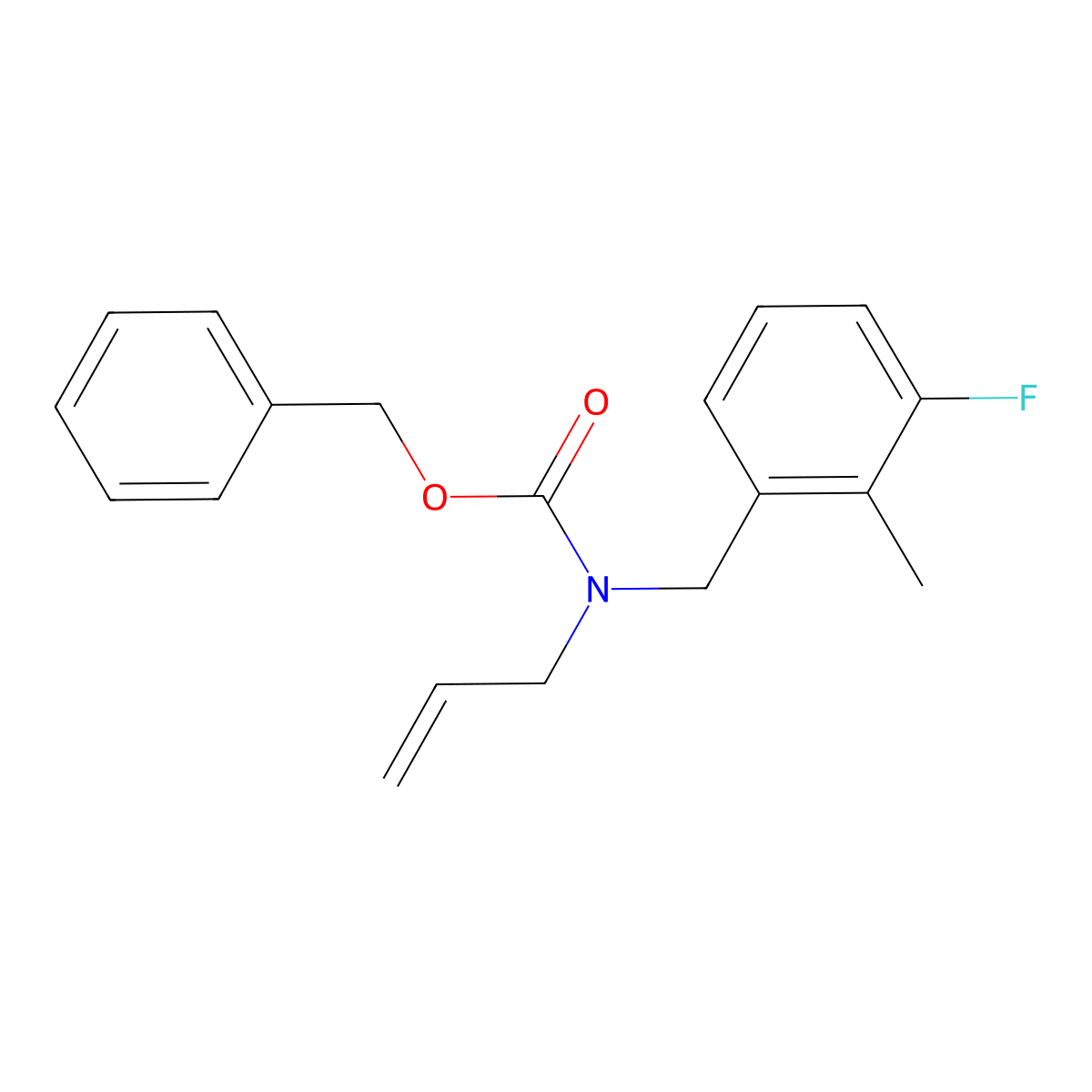 benzyl N-[(3-fluoro-2-methylphenyl)methyl]-N-(prop-2-en-1-yl)carbamate molecular structure, CAS 2770533-83-8