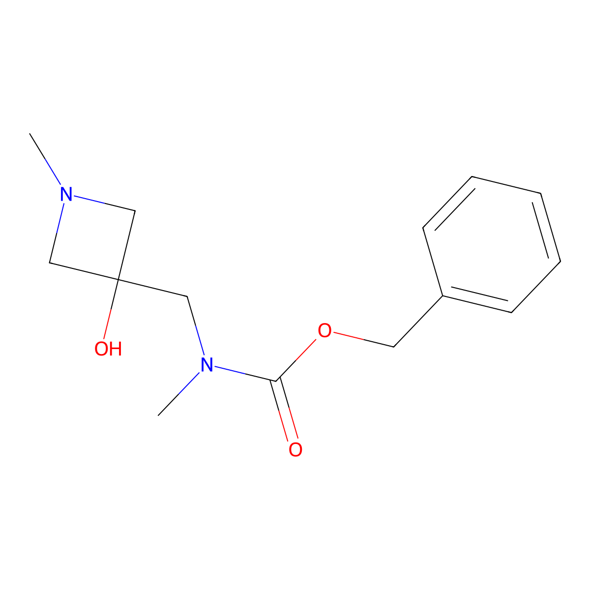 benzyl N-[(3-hydroxy-1-methylazetidin-3-yl)methyl]-N-methylcarbamate molecular structure, CAS 2770533-87-2