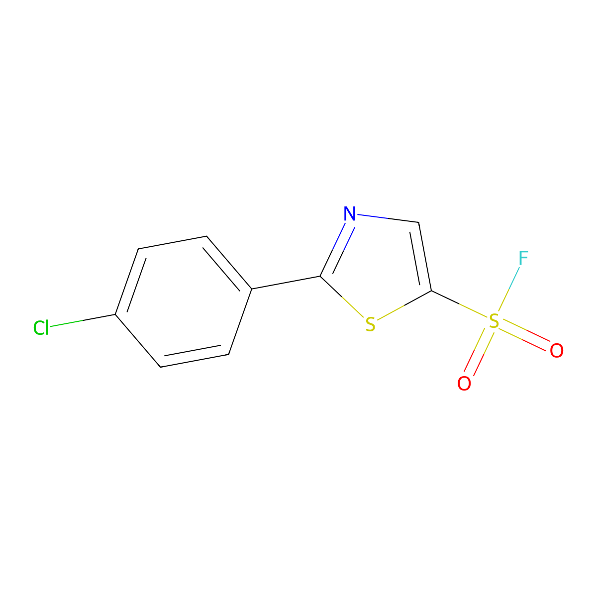 2-(4-Chlorophenyl)-1,3-thiazole-5-sulfonyl fluoride molecular structure, CAS 2770533-97-4