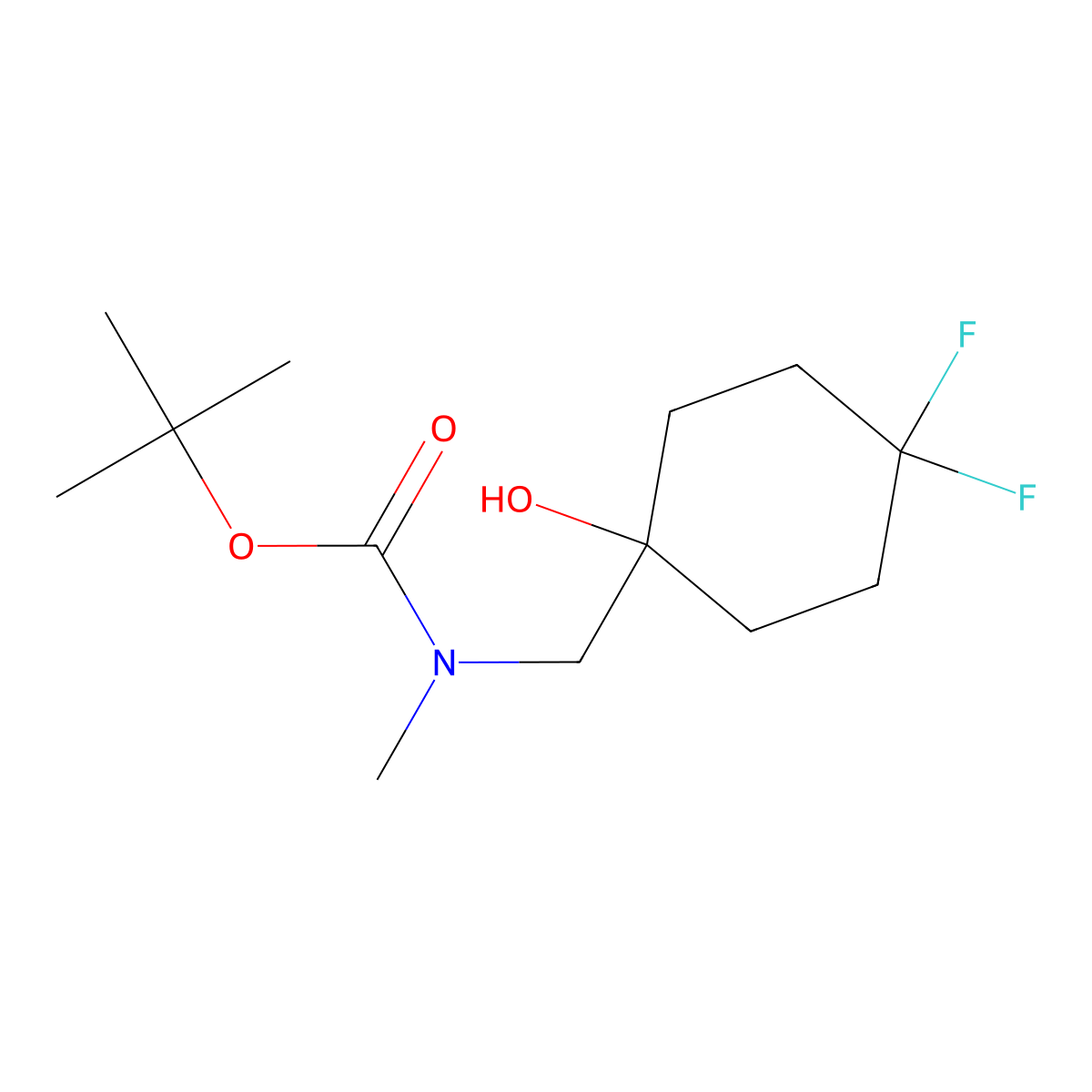 tert-butyl N-[(4,4-difluoro-1-hydroxycyclohexyl)methyl]-N-methylcarbamate molecular structure, CAS 2770534-01-3
