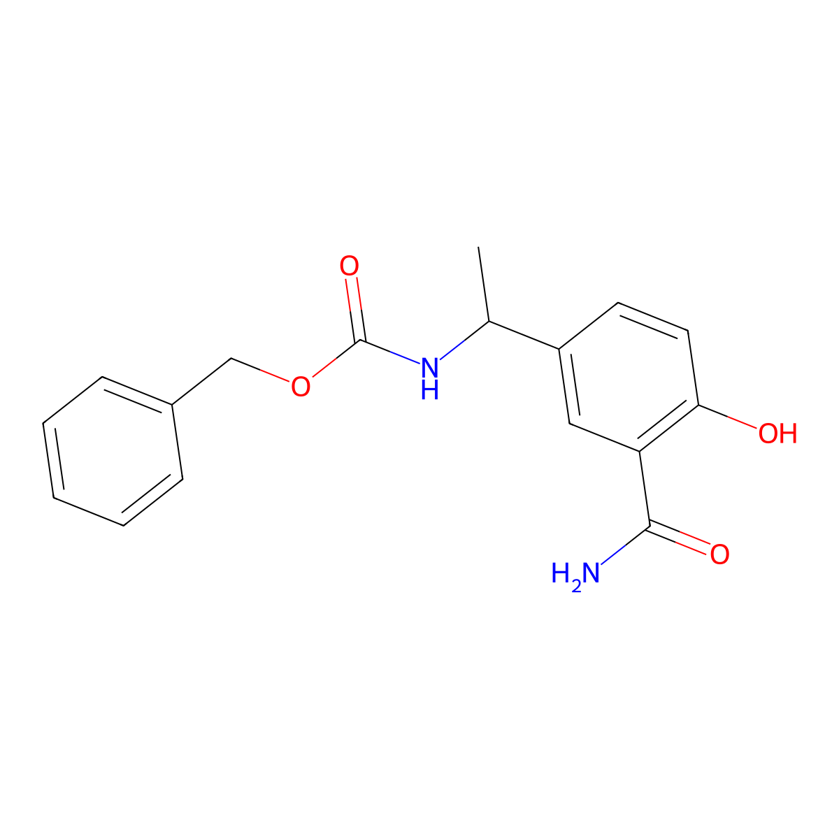 benzyl N-[1-(3-carbamoyl-4-hydroxyphenyl)ethyl]carbamate molecular structure, CAS 2770534-22-8