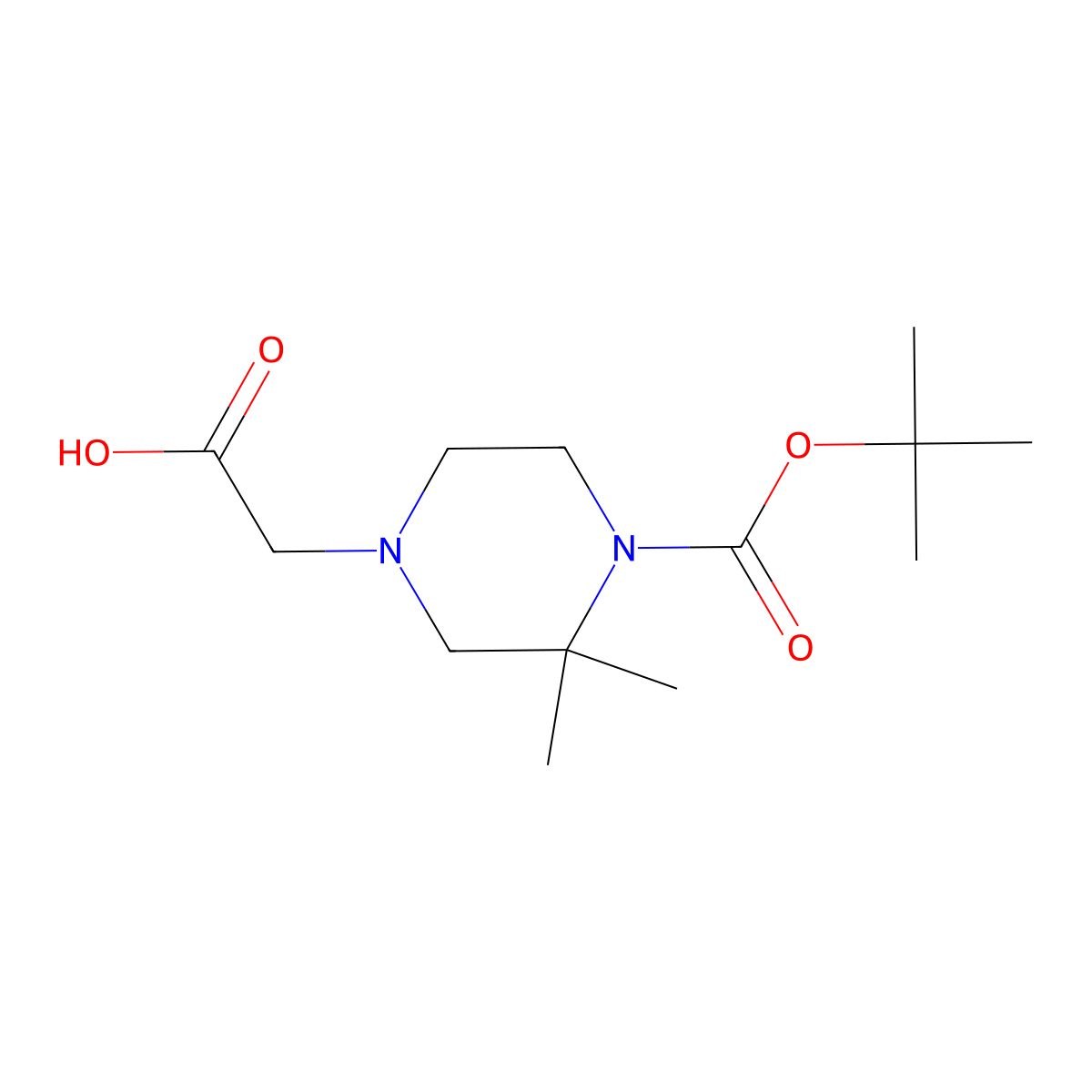 2-{4-[(Tert-butoxy)carbonyl]-3,3-dimethylpiperazin-1-yl}acetic acid molecular structure, CAS 2770534-47-7