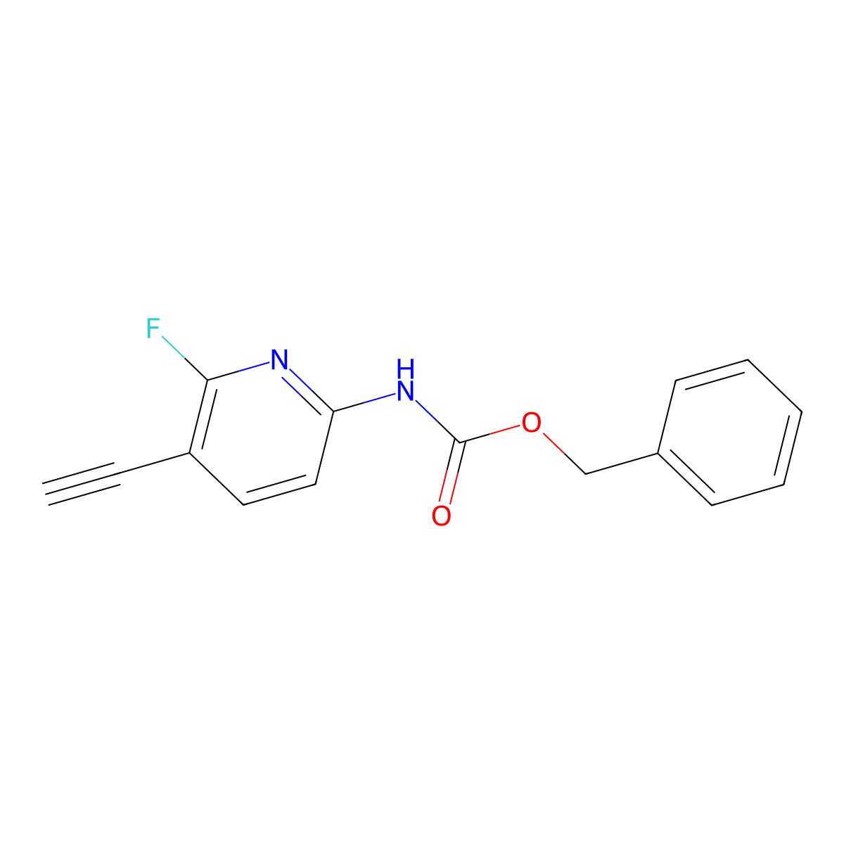 benzyl N-(5-ethynyl-6-fluoropyridin-2-yl)carbamate molecular structure, CAS 2770534-48-8