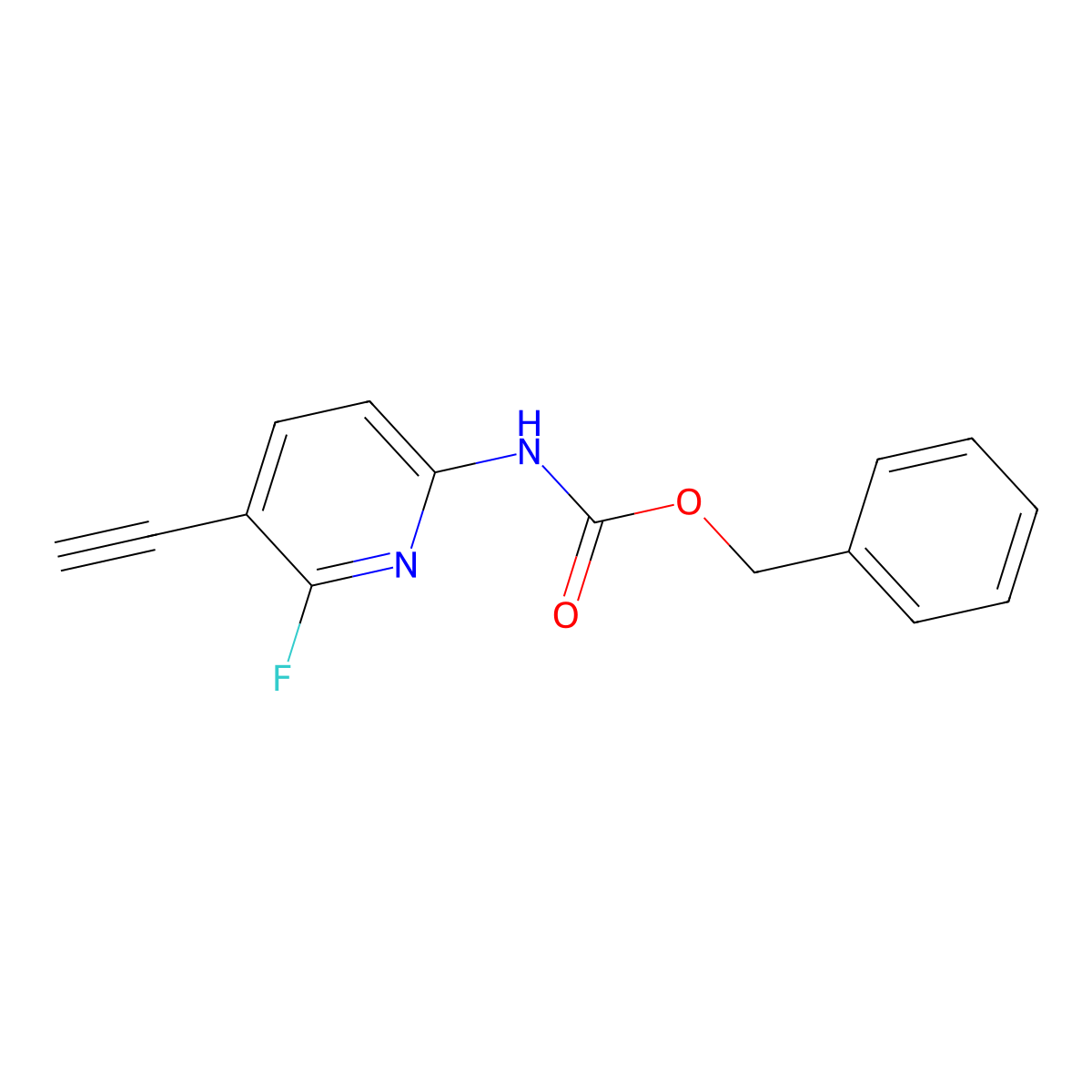benzyl N-(5-ethynyl-6-fluoropyridin-2-yl)carbamate molecular structure, CAS 2770534-48-8