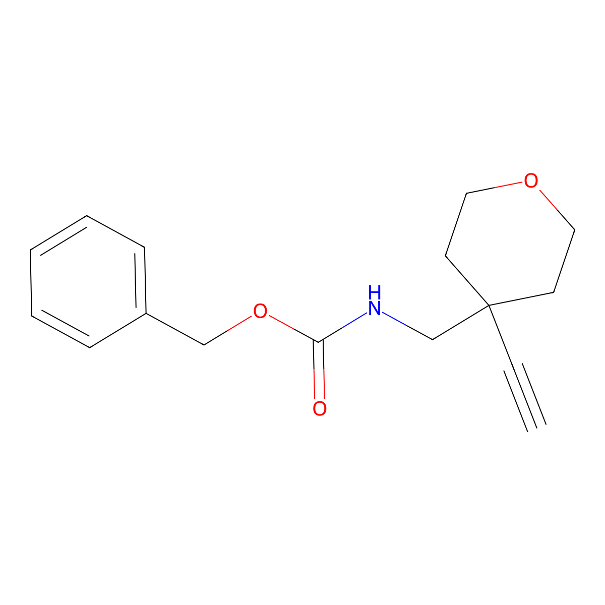 benzyl N-[(4-ethynyloxan-4-yl)methyl]carbamate molecular structure, CAS 2770534-49-9