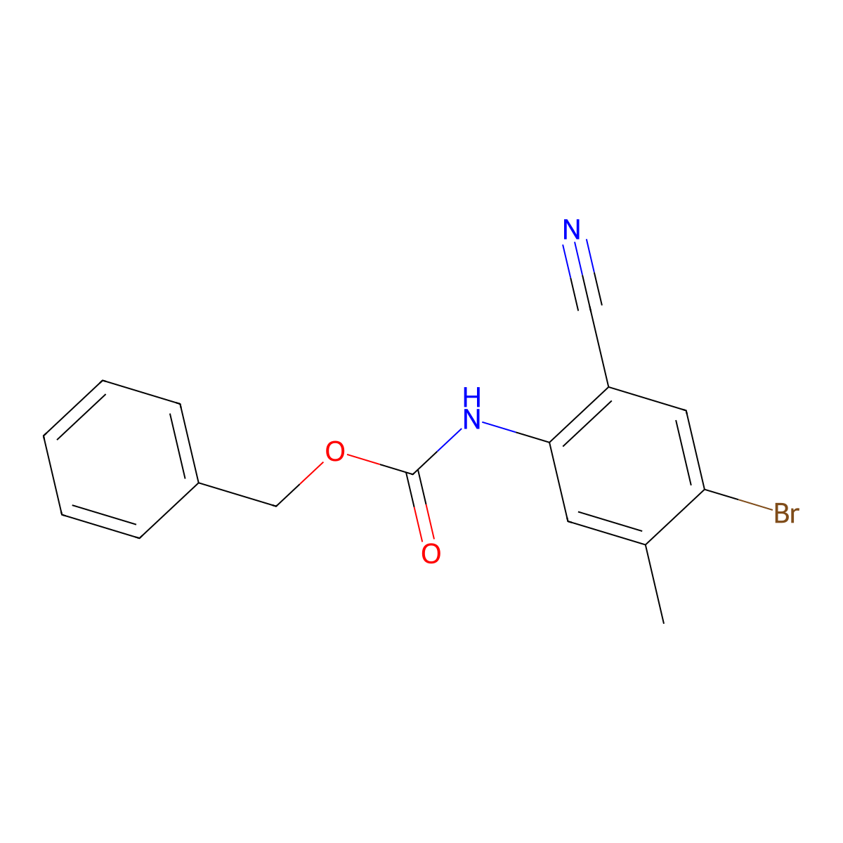 benzyl N-(4-bromo-2-cyano-5-methylphenyl)carbamate molecular structure, CAS 2770534-59-1