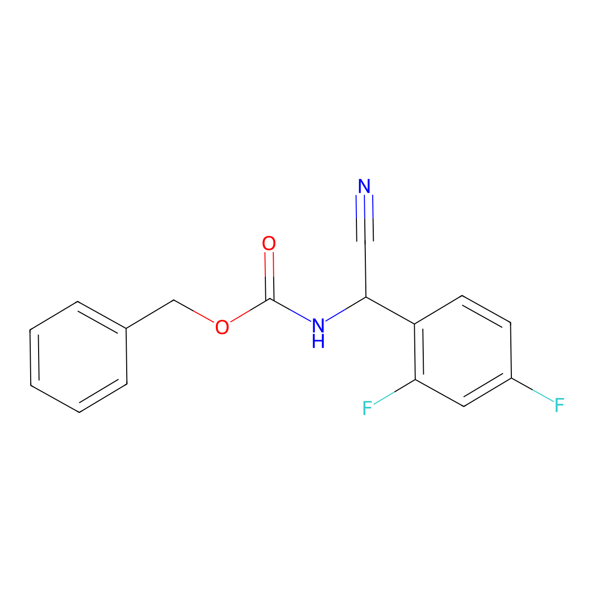 benzyl N-[cyano(2,4-difluorophenyl)methyl]carbamate molecular structure, CAS 2770534-71-7