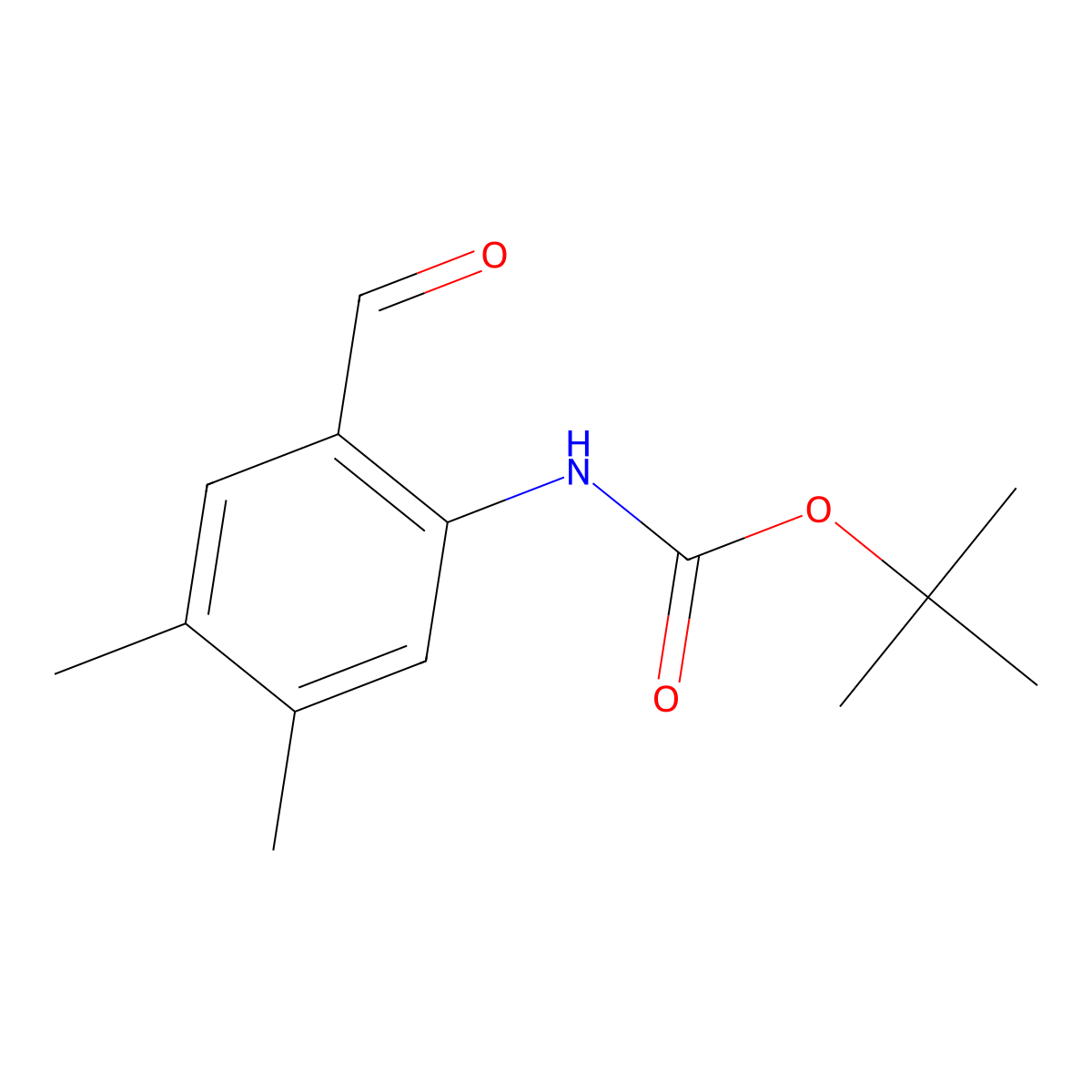 tert-butyl N-(2-formyl-4,5-dimethylphenyl)carbamate molecular structure, CAS 2770534-73-9