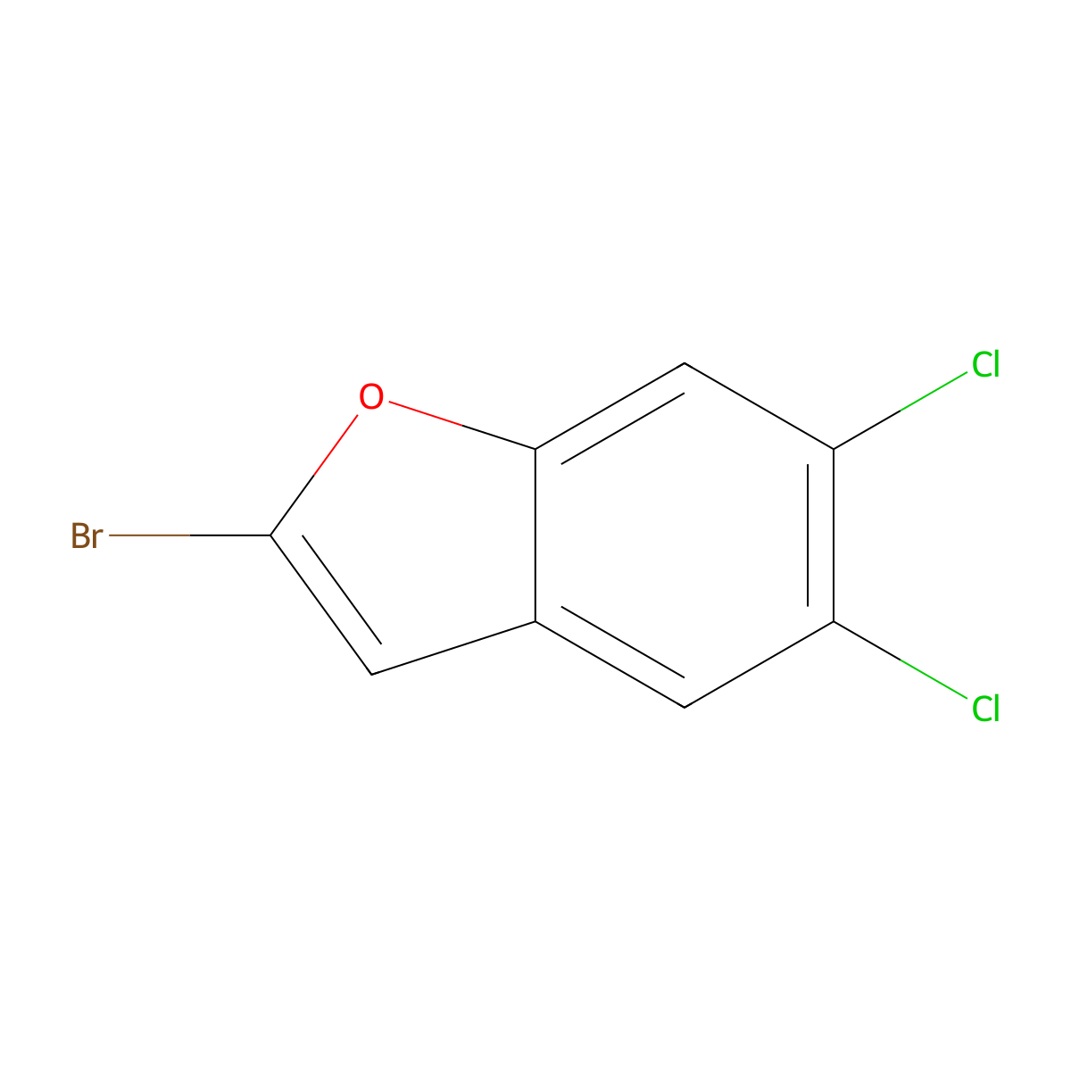 2-Bromo-5,6-dichlorobenzofuran molecular structure, CAS 2770537-09-0