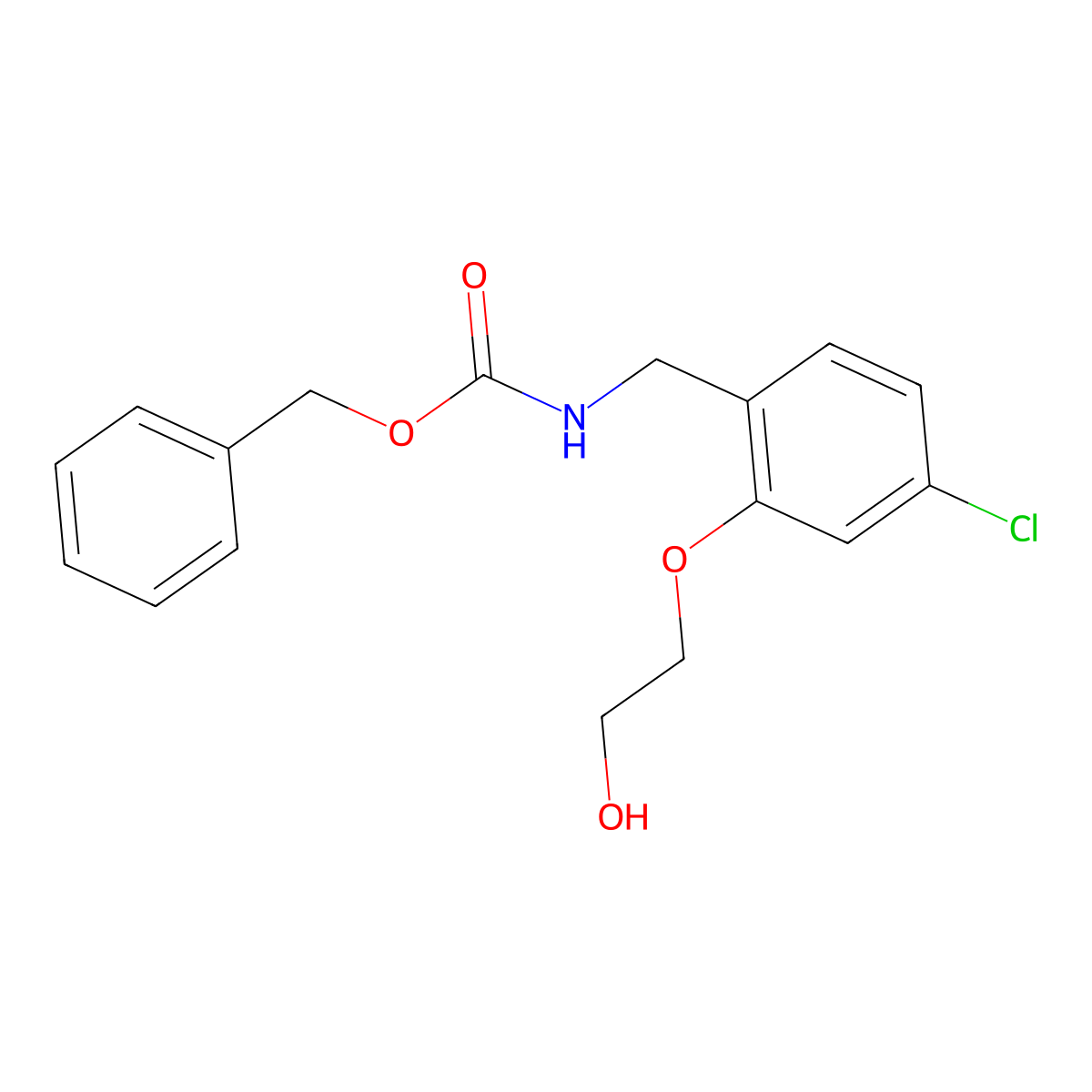 benzyl N-{[4-chloro-2-(2-hydroxyethoxy)phenyl]methyl}carbamate molecular structure, CAS 2770544-56-2