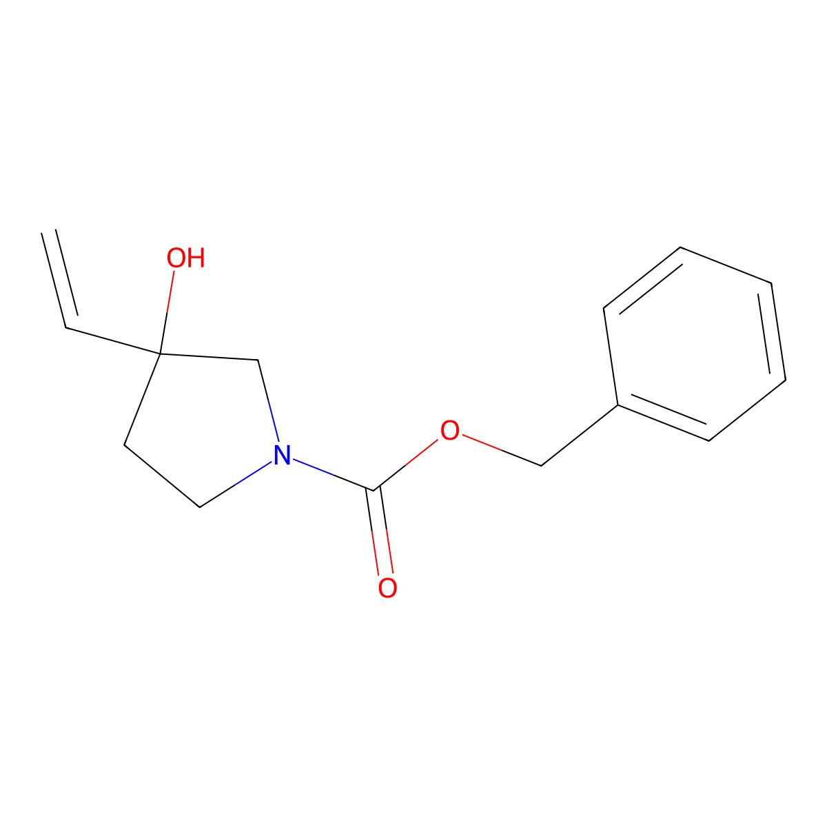 Benzyl 3-ethenyl-3-hydroxypyrrolidine-1-carboxylate molecular structure, CAS 2770544-63-1