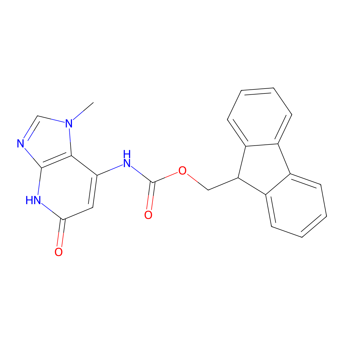 (9H-fluoren-9-yl)methyl N-{5-hydroxy-1-methyl-1H-imidazo[4,5-b]pyridin-7-yl}carbamate molecular structure, CAS 2770544-77-7