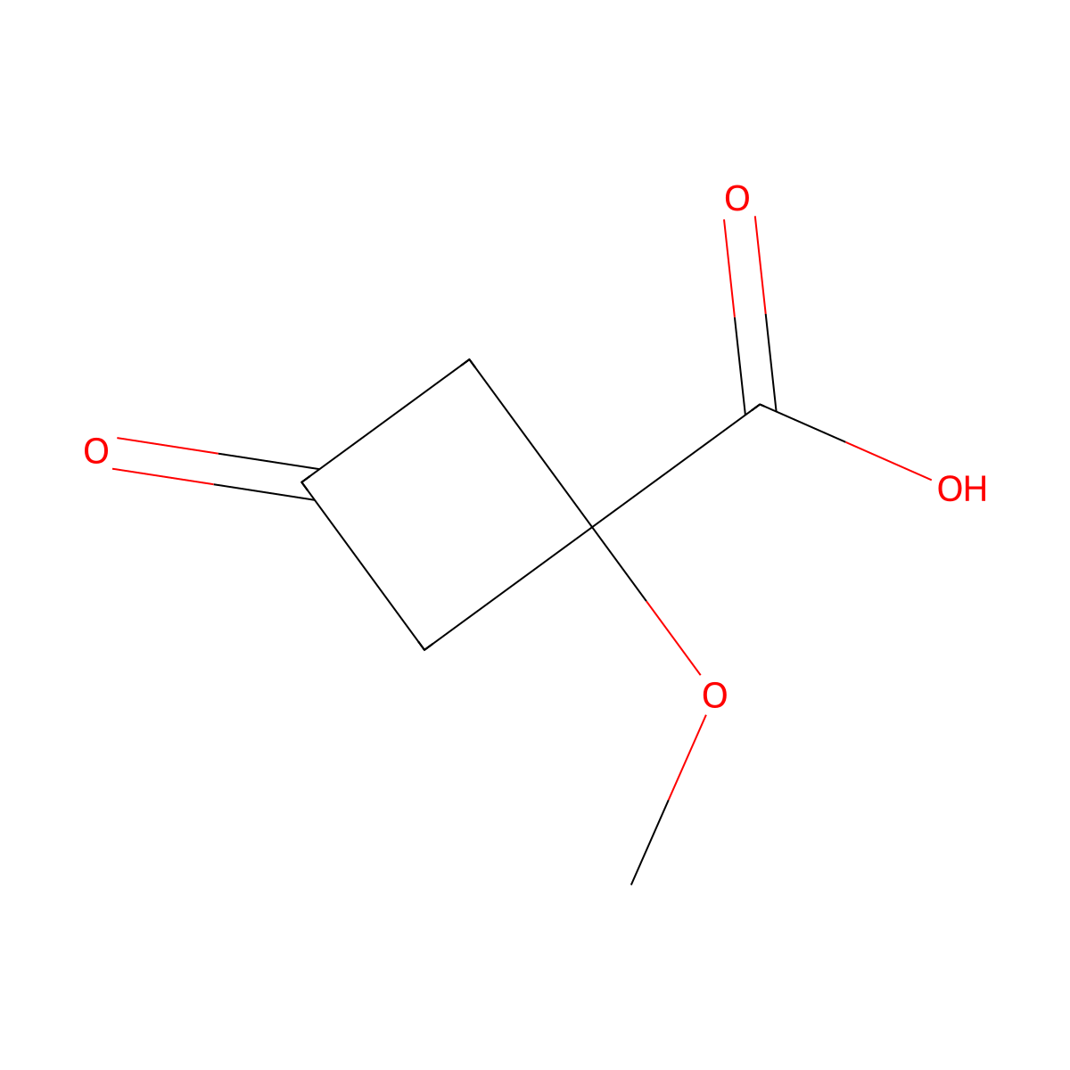 1-Methoxy-3-oxocyclobutane-1-carboxylic acid molecular structure, CAS 2770544-80-2