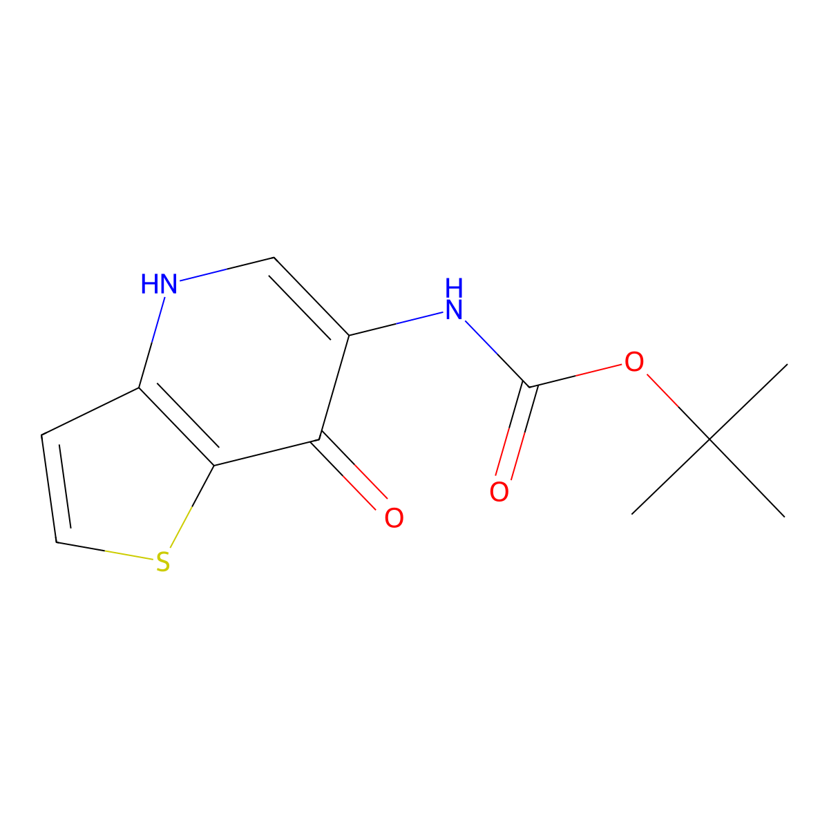 tert-butyl N-{7-hydroxythieno[3,2-b]pyridin-6-yl}carbamate molecular structure, CAS 2770544-85-7