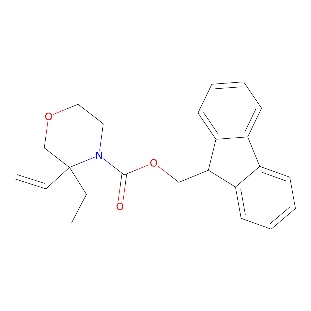 (9H-fluoren-9-yl)methyl 3-ethenyl-3-ethylmorpholine-4-carboxylate molecular structure, CAS 2770544-97-1
