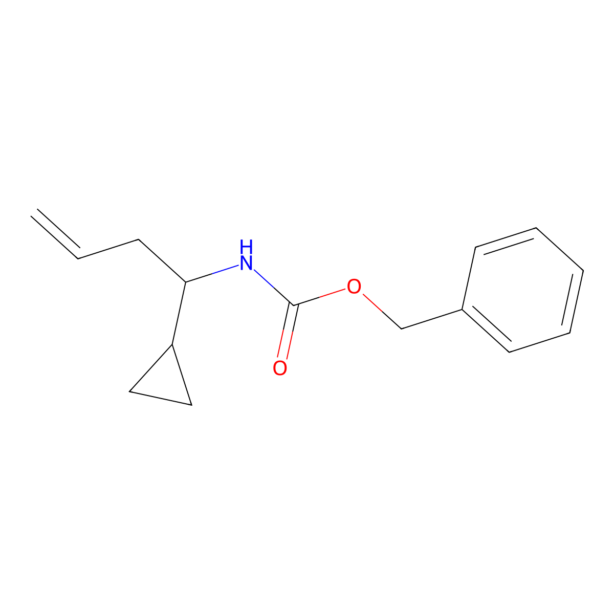benzyl N-(1-cyclopropylbut-3-en-1-yl)carbamate molecular structure, CAS 2770545-00-9