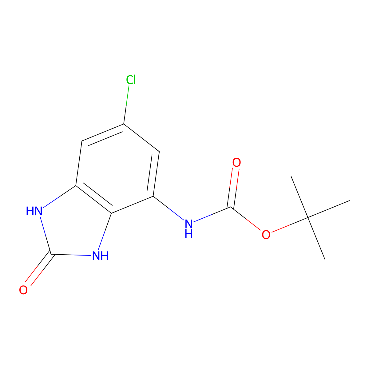 tert-butyl N-(6-chloro-2-hydroxy-1H-1,3-benzodiazol-4-yl)carbamate molecular structure, CAS 2770545-12-3