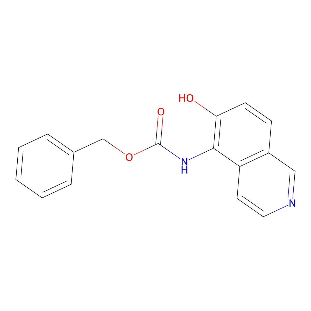 benzyl N-(6-hydroxyisoquinolin-5-yl)carbamate molecular structure, CAS 2770545-25-8
