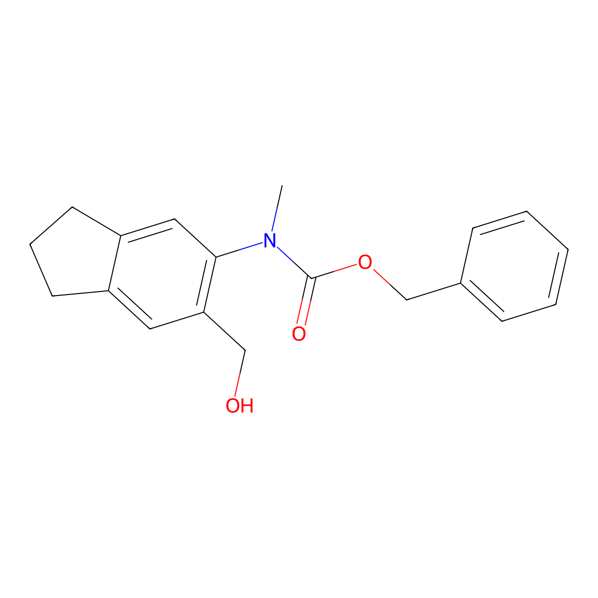 benzyl N-[6-(hydroxymethyl)-2,3-dihydro-1H-inden-5-yl]-N-methylcarbamate molecular structure, CAS 2770545-26-9