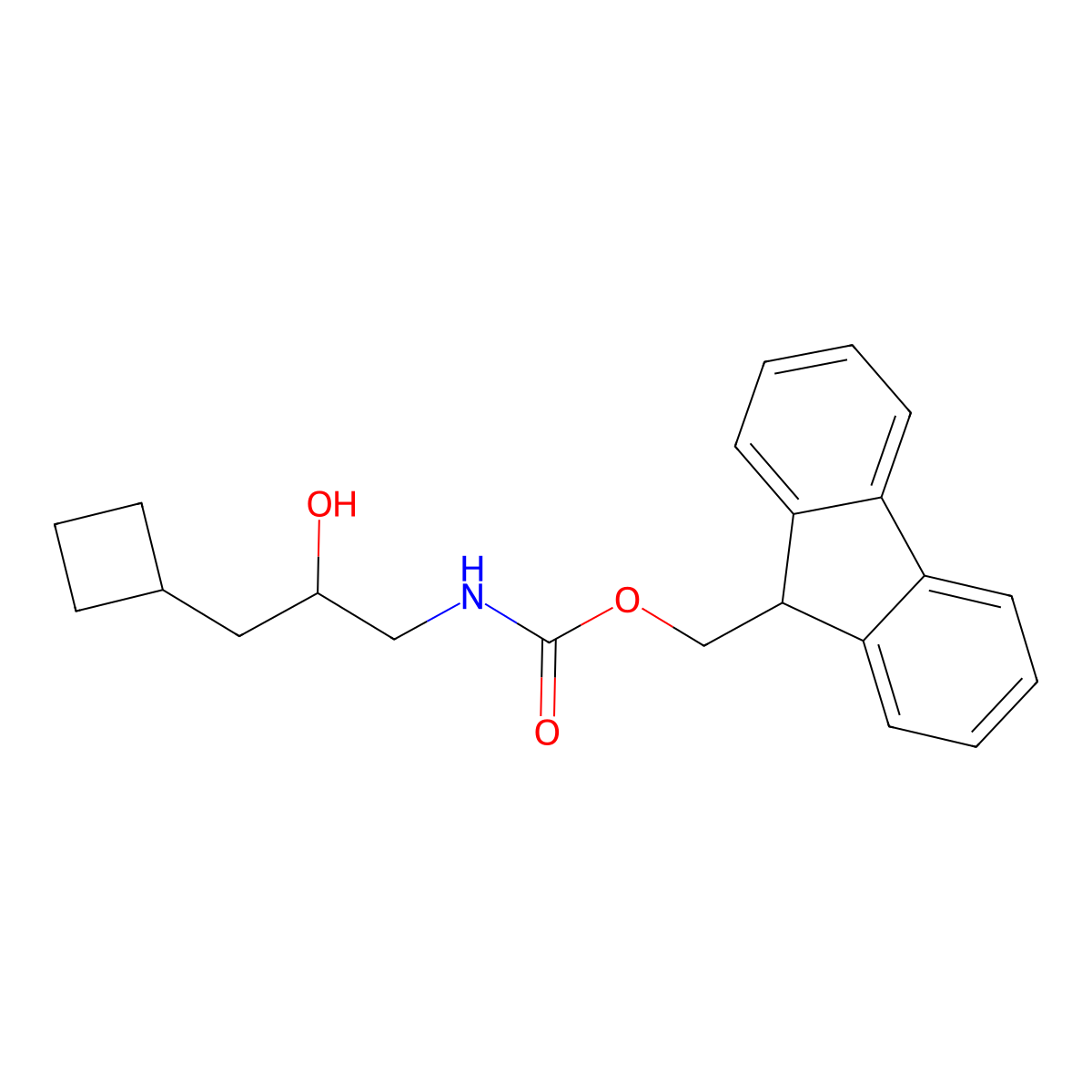 (9H-fluoren-9-yl)methyl N-(3-cyclobutyl-2-hydroxypropyl)carbamate molecular structure, CAS 2770545-31-6