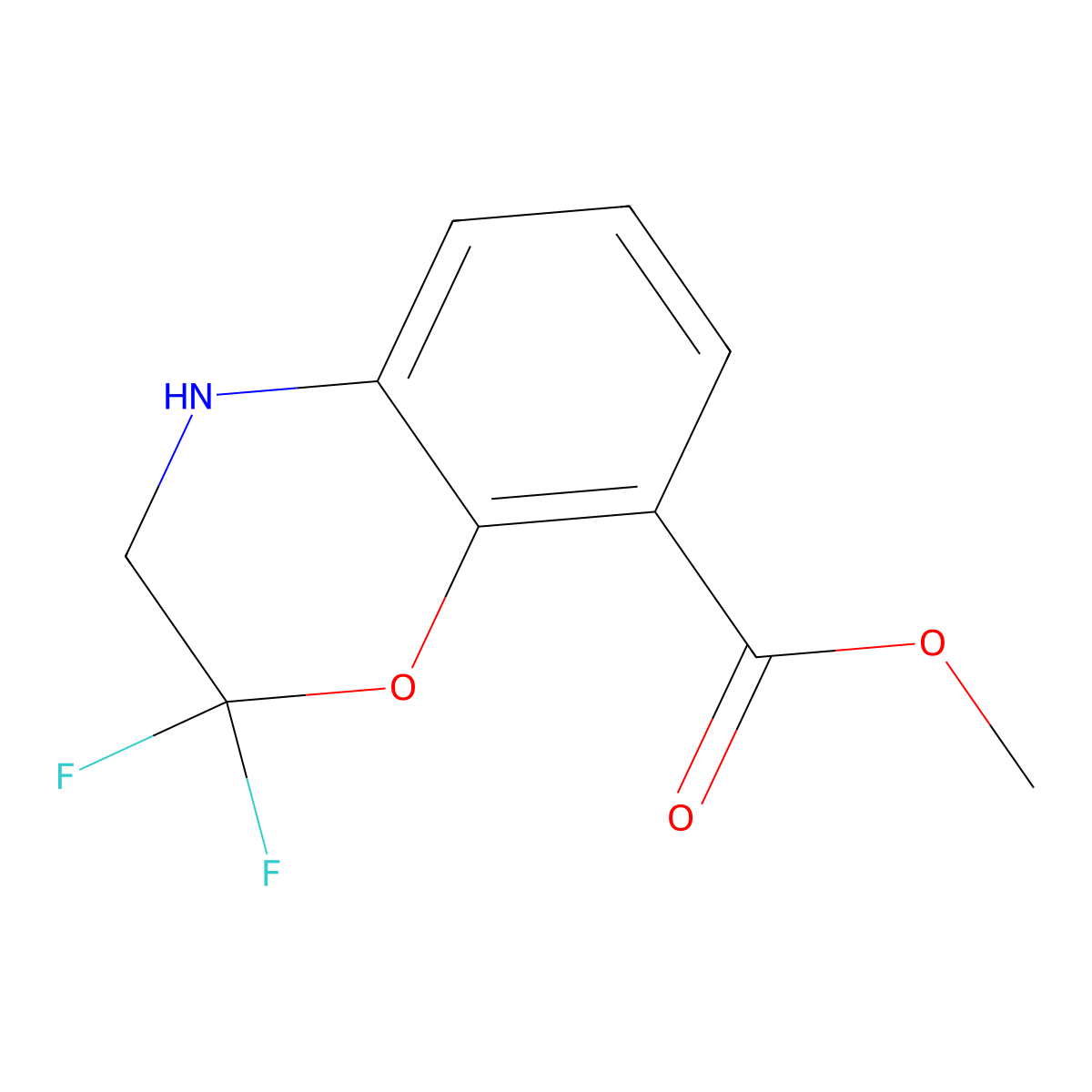 methyl 2,2-difluoro-3,4-dihydro-2H-1,4-benzoxazine-8-carboxylate molecular structure, CAS 2770545-74-7
