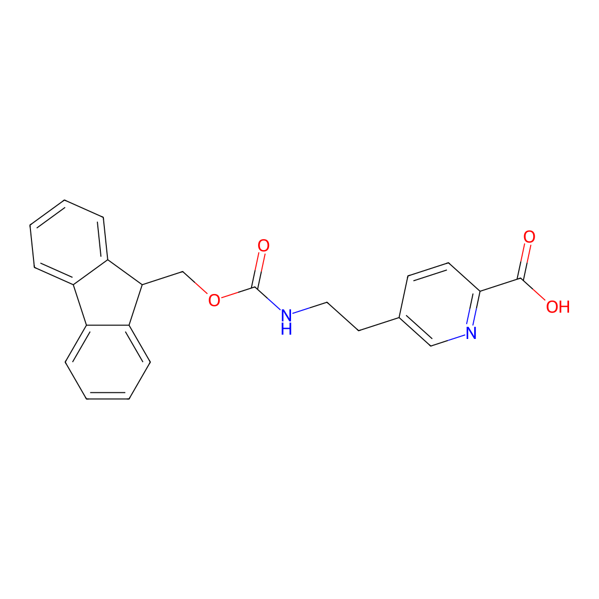 5-[2-({[(9H-fluoren-9-yl)methoxy]carbonyl}amino)ethyl]pyridine-2-carboxylic acid molecular structure, CAS 2770545-96-3