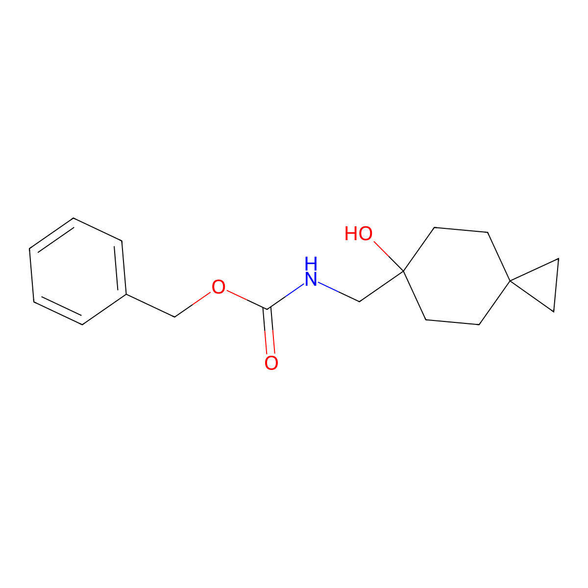 benzyl N-({6-hydroxyspiro[2.5]octan-6-yl}methyl)carbamate molecular structure, CAS 2770546-29-5