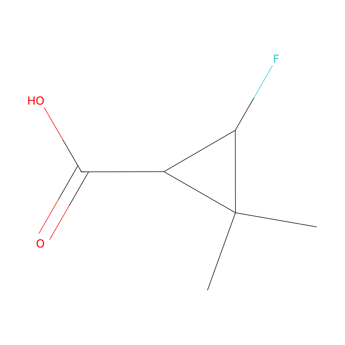 3-Fluoro-2,2-dimethylcyclopropane-1-carboxylic acid molecular structure, CAS 2770546-34-2