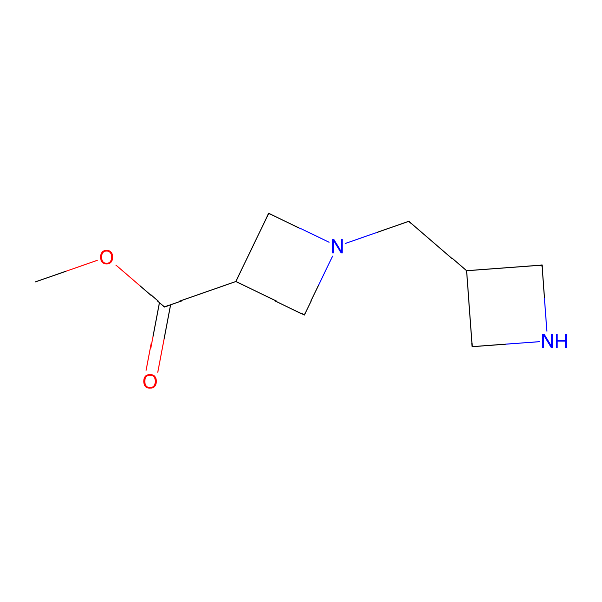 Methyl 1-[(azetidin-3-yl)methyl]azetidine-3-carboxylate molecular structure, CAS 2770546-63-7