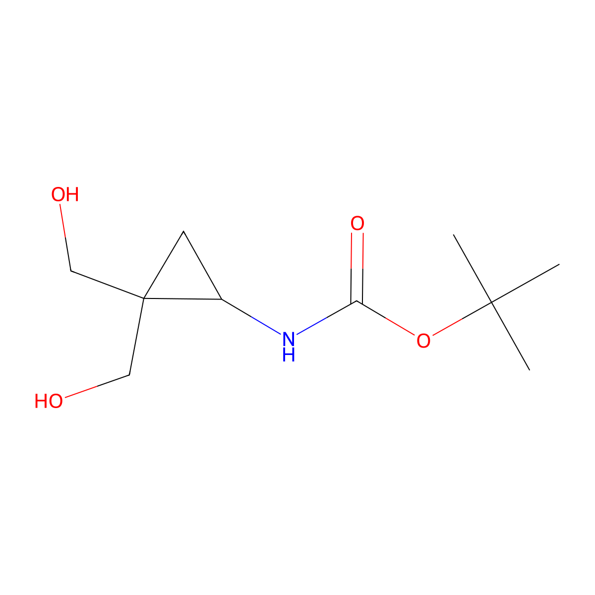 tert-butyl N-[2,2-bis(hydroxymethyl)cyclopropyl]carbamate molecular structure, CAS 2770546-76-2