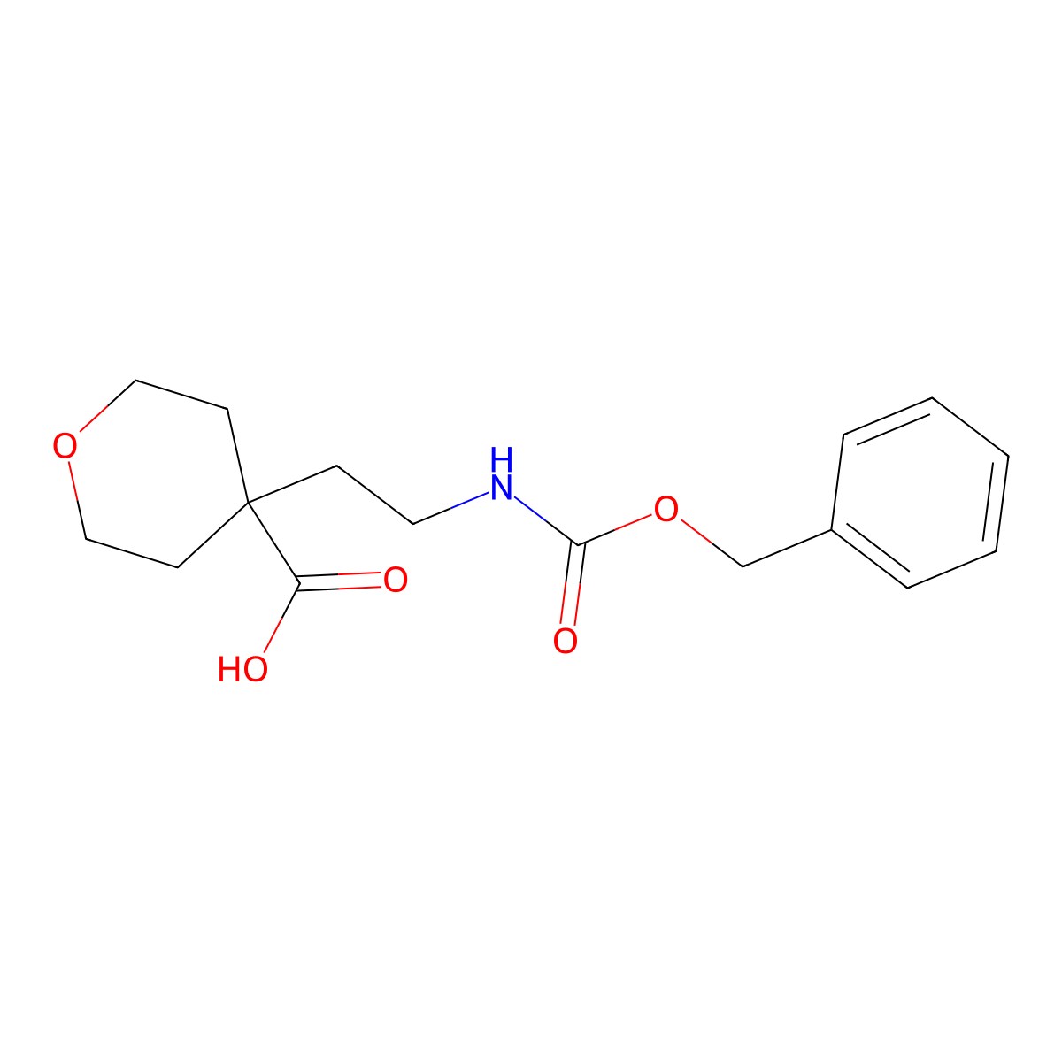 4-(2-{[(Benzyloxy)carbonyl]amino}ethyl)oxane-4-carboxylic acid molecular structure, CAS 2770554-27-1