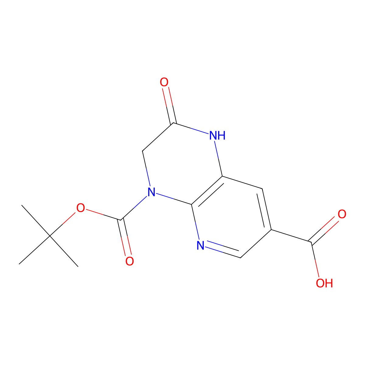 4-[(tert-butoxy)carbonyl]-2-oxo-1H,2H,3H,4H-pyrido[2,3-b]pyrazine-7-carboxylic acid molecular structure, CAS 2770554-31-7