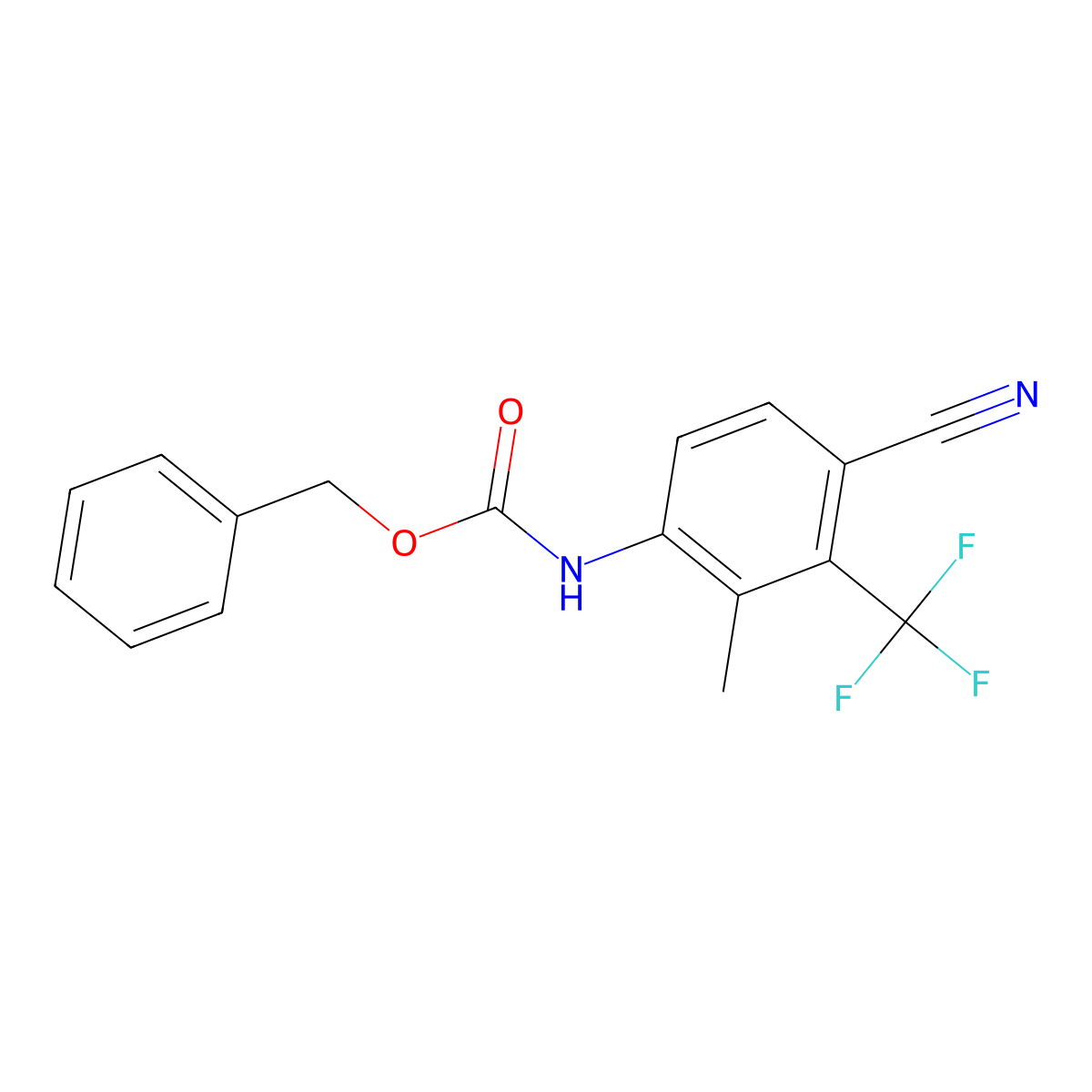 benzyl N-[4-cyano-2-methyl-3-(trifluoromethyl)phenyl]carbamate molecular structure, CAS 2770554-39-5
