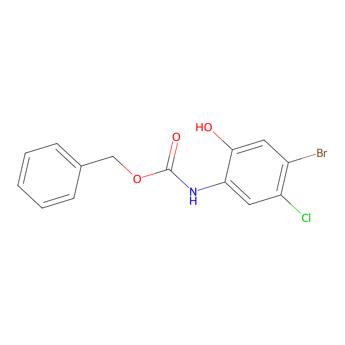 benzyl N-(4-bromo-5-chloro-2-hydroxyphenyl)carbamate molecular structure, CAS 2770554-63-5