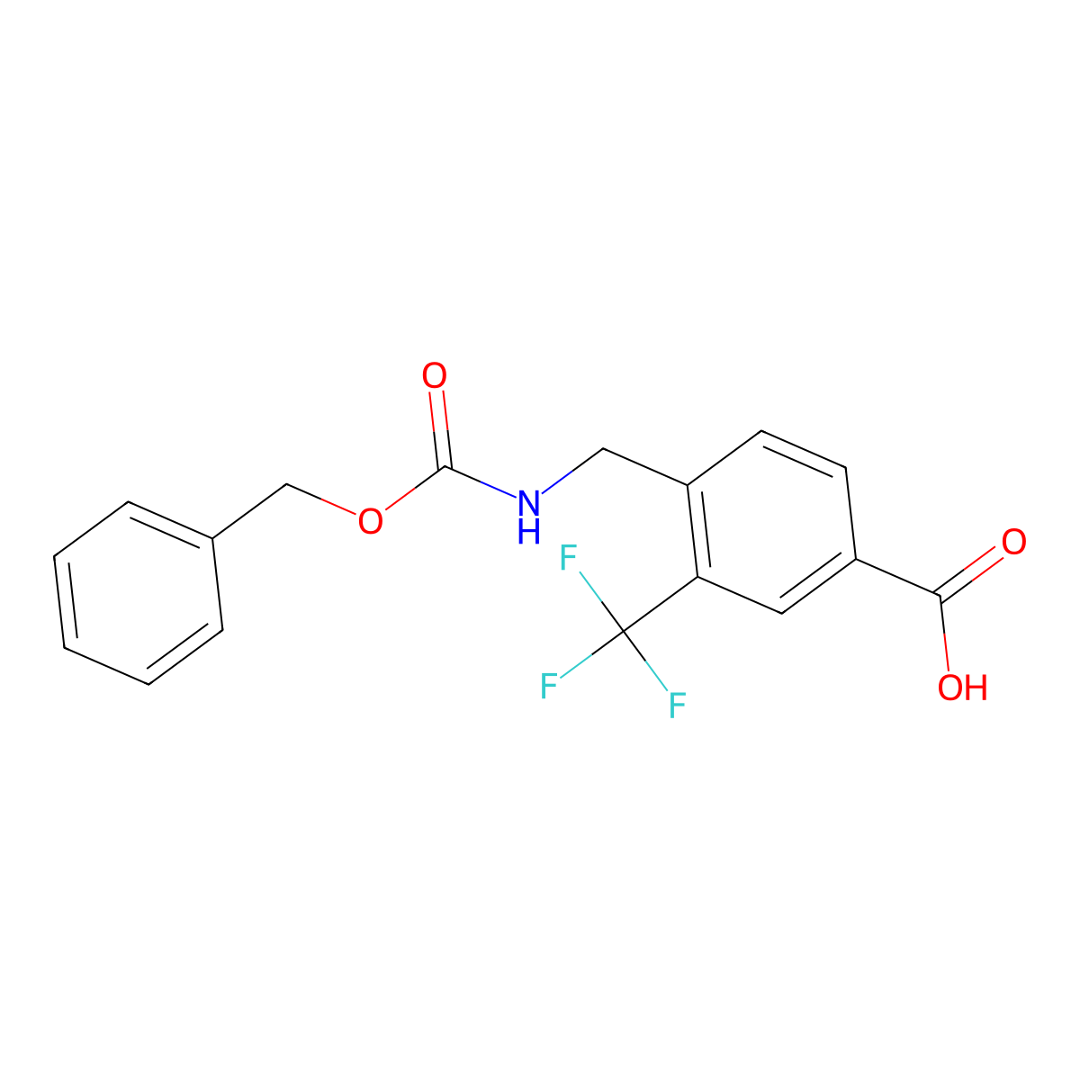 4-({[(Benzyloxy)carbonyl]amino}methyl)-3-(trifluoromethyl)benzoic acid molecular structure, CAS 2770554-68-0