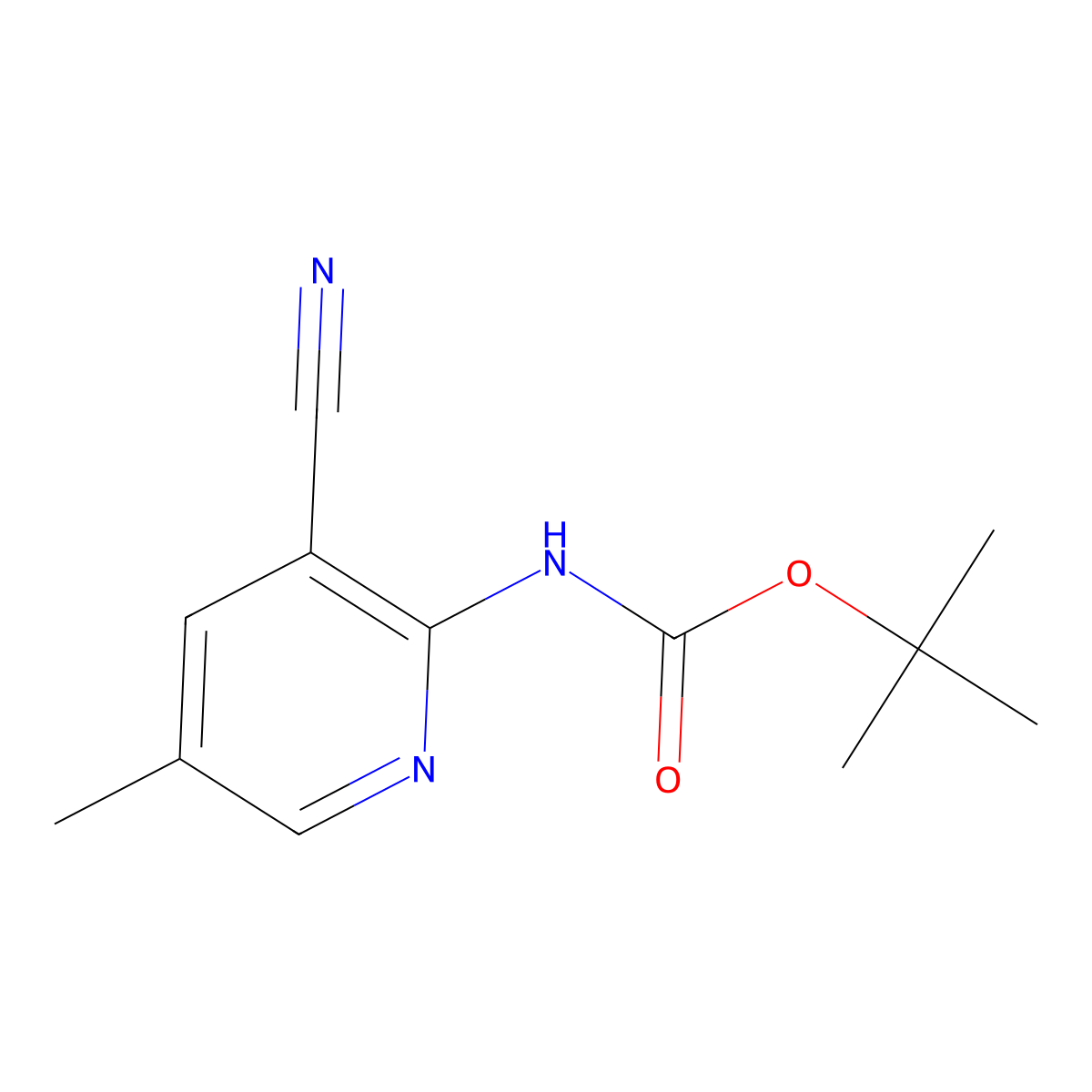 tert-butyl N-(3-cyano-5-methylpyridin-2-yl)carbamate molecular structure, CAS 2770554-71-5
