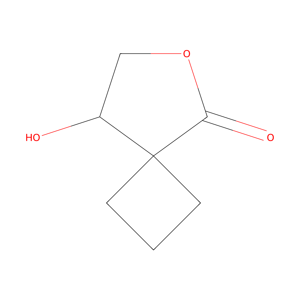 8-Hydroxy-6-oxaspiro[3.4]octan-5-one molecular structure, CAS 2770554-74-8
