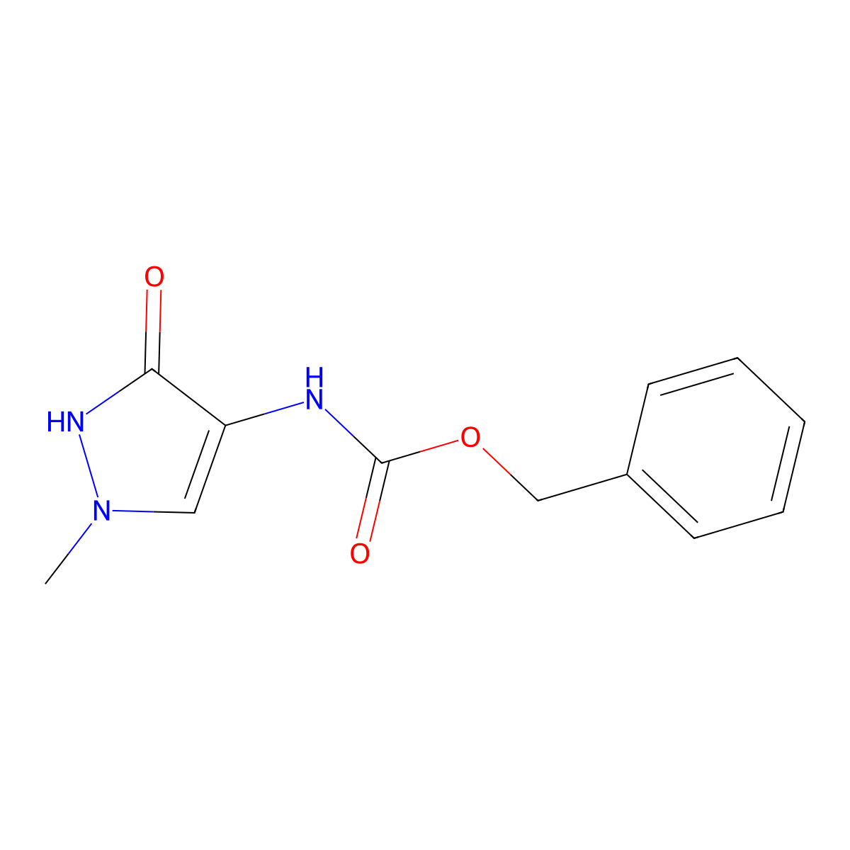 benzyl N-(3-hydroxy-1-methyl-1H-pyrazol-4-yl)carbamate molecular structure, CAS 2770555-06-9